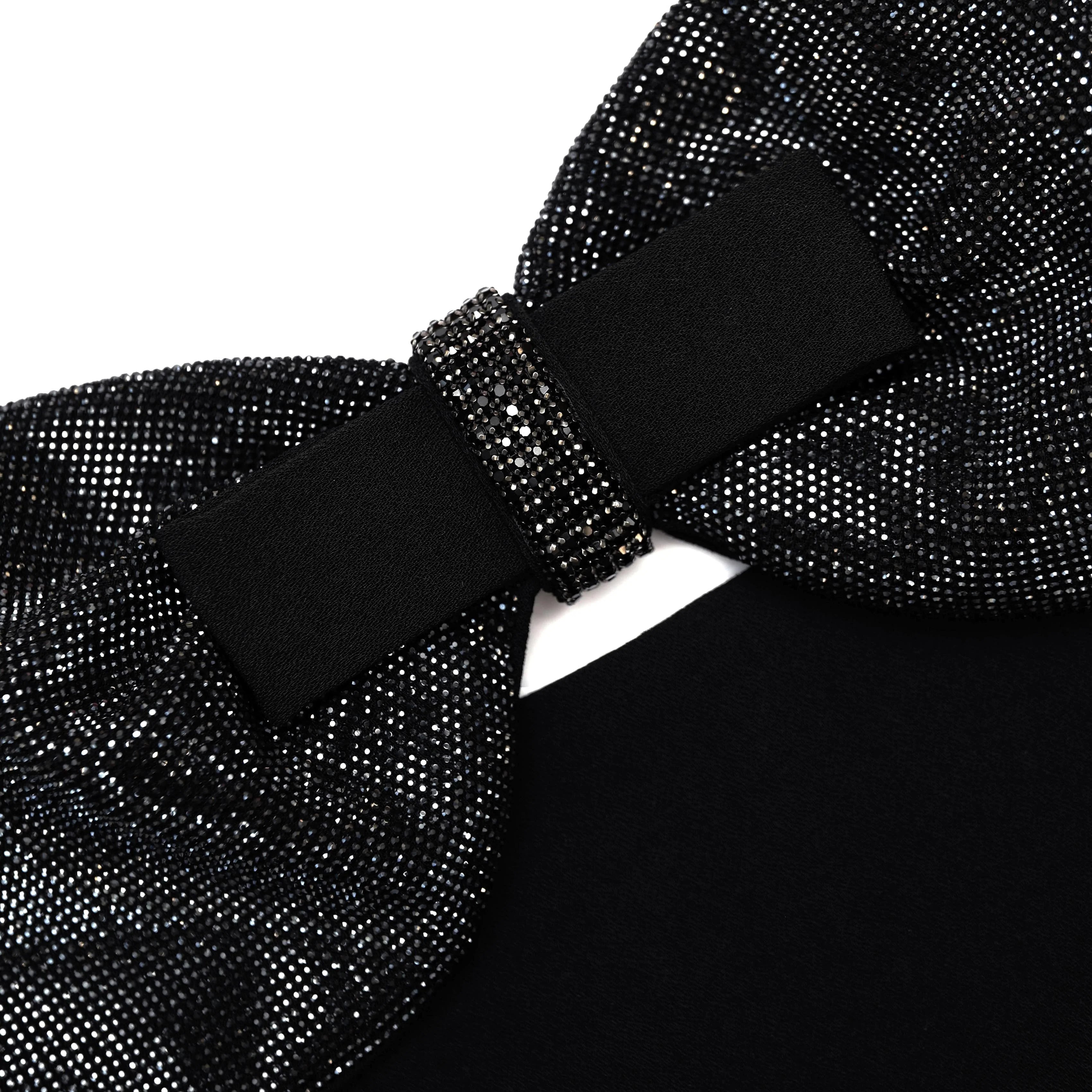 Black Crepe Bow Mini Dress - Image 5