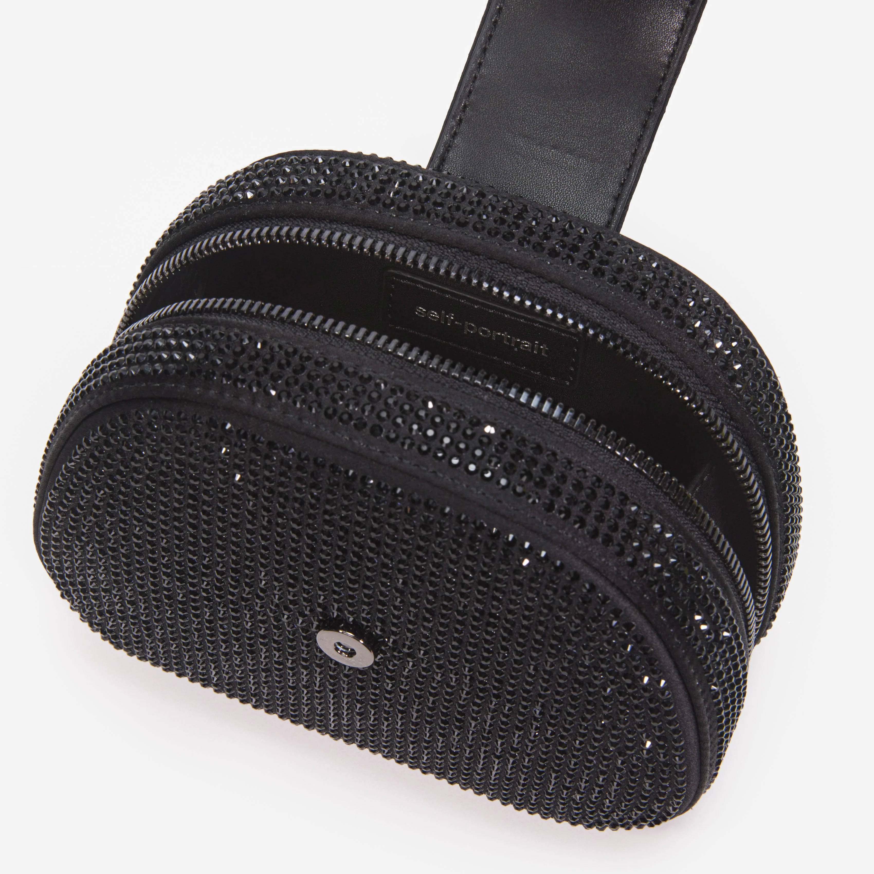 Black Rhinestone Top Handle Micro Bag - Image 4