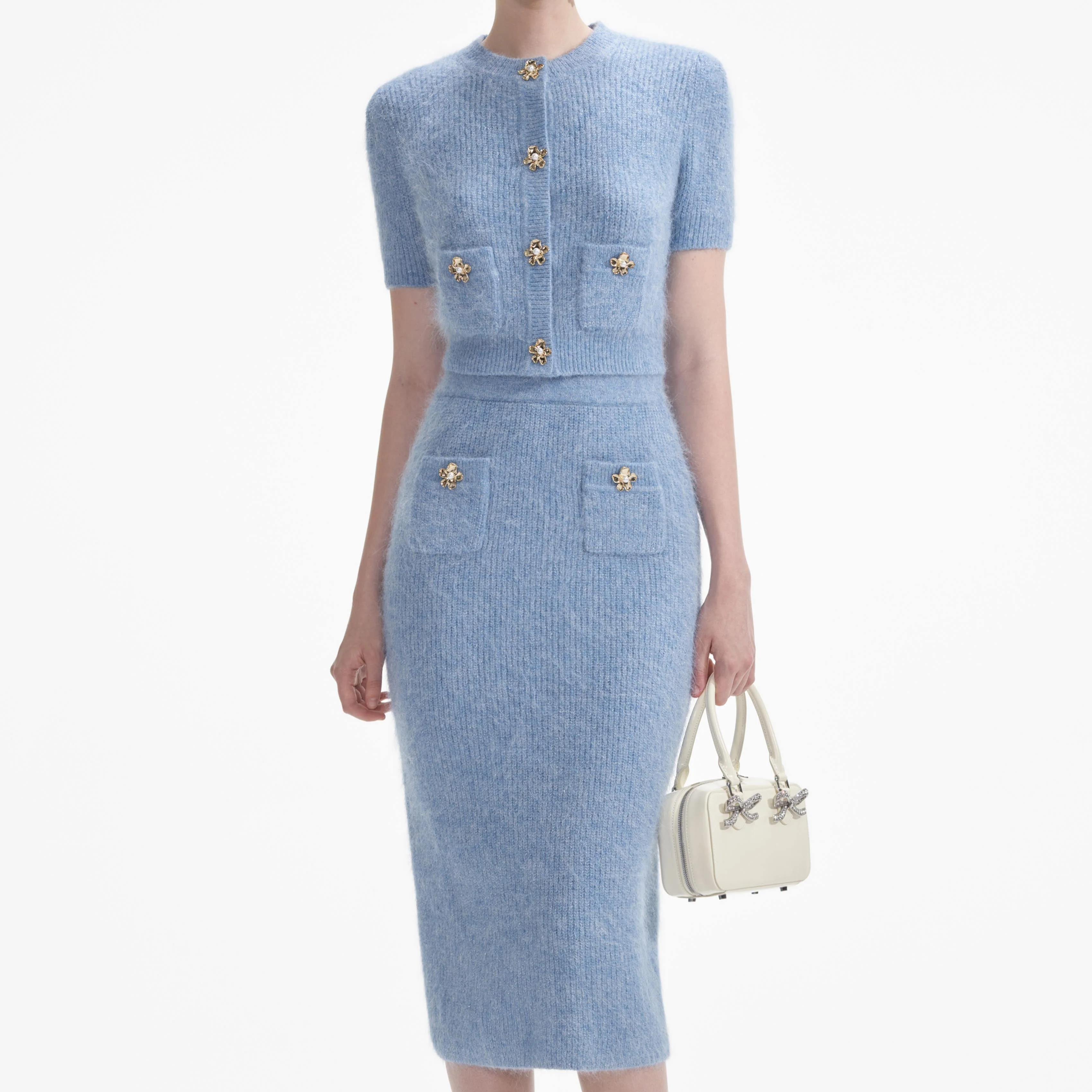 Blue Soft Knit Midi Skirt - Image 4