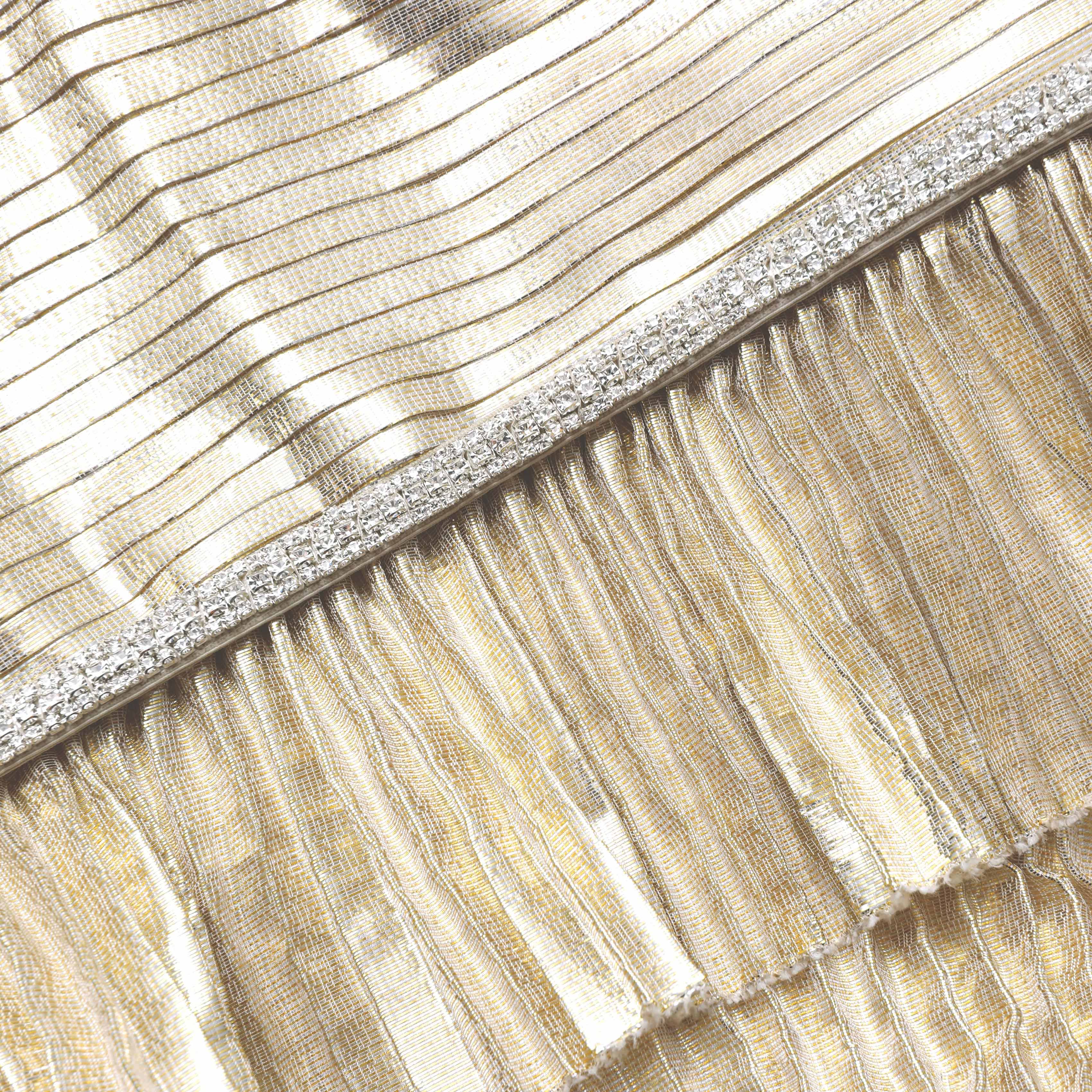 Gold Metallic V-Neck Maxi Dress - Image 5