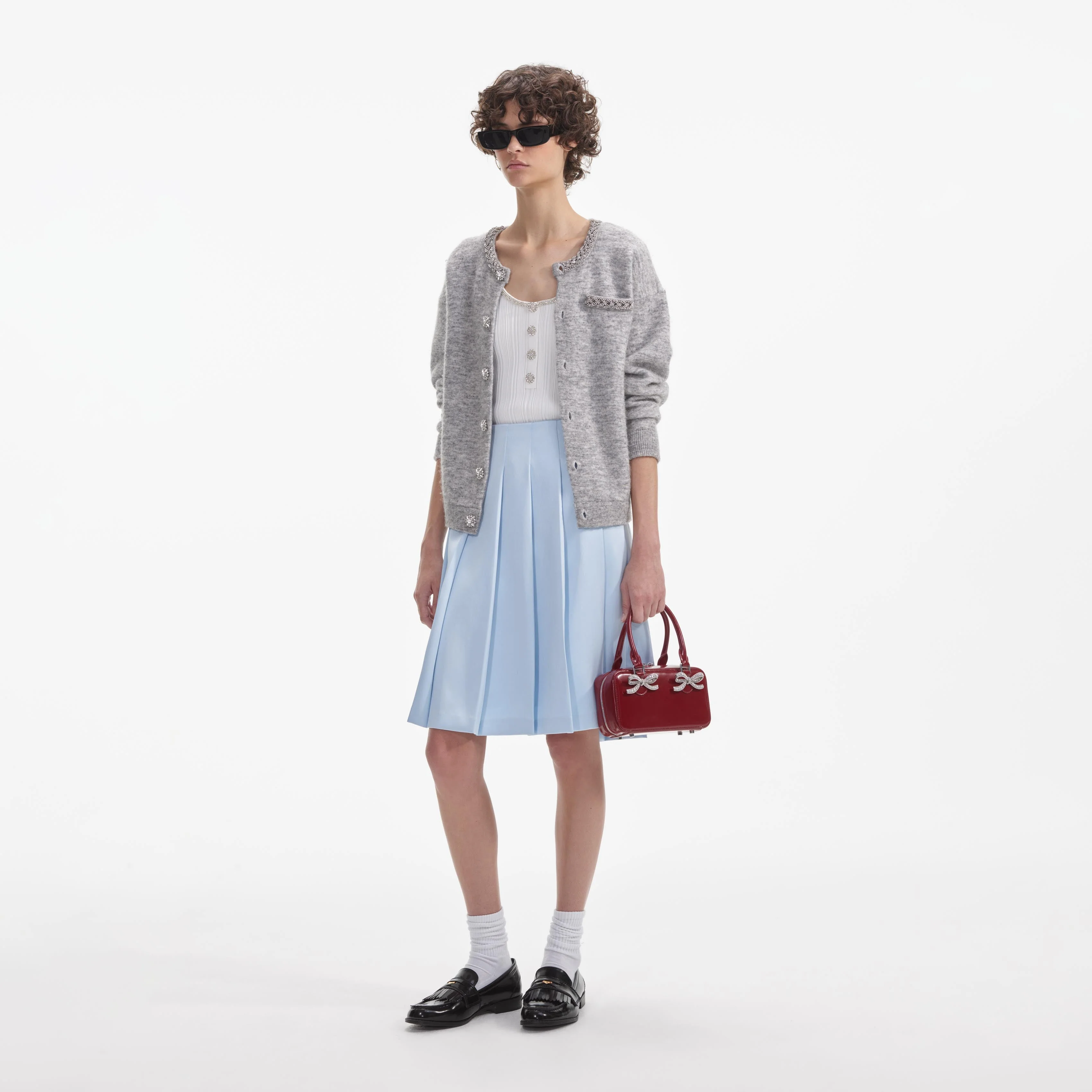 Grey Melange Cardigan - Image 2