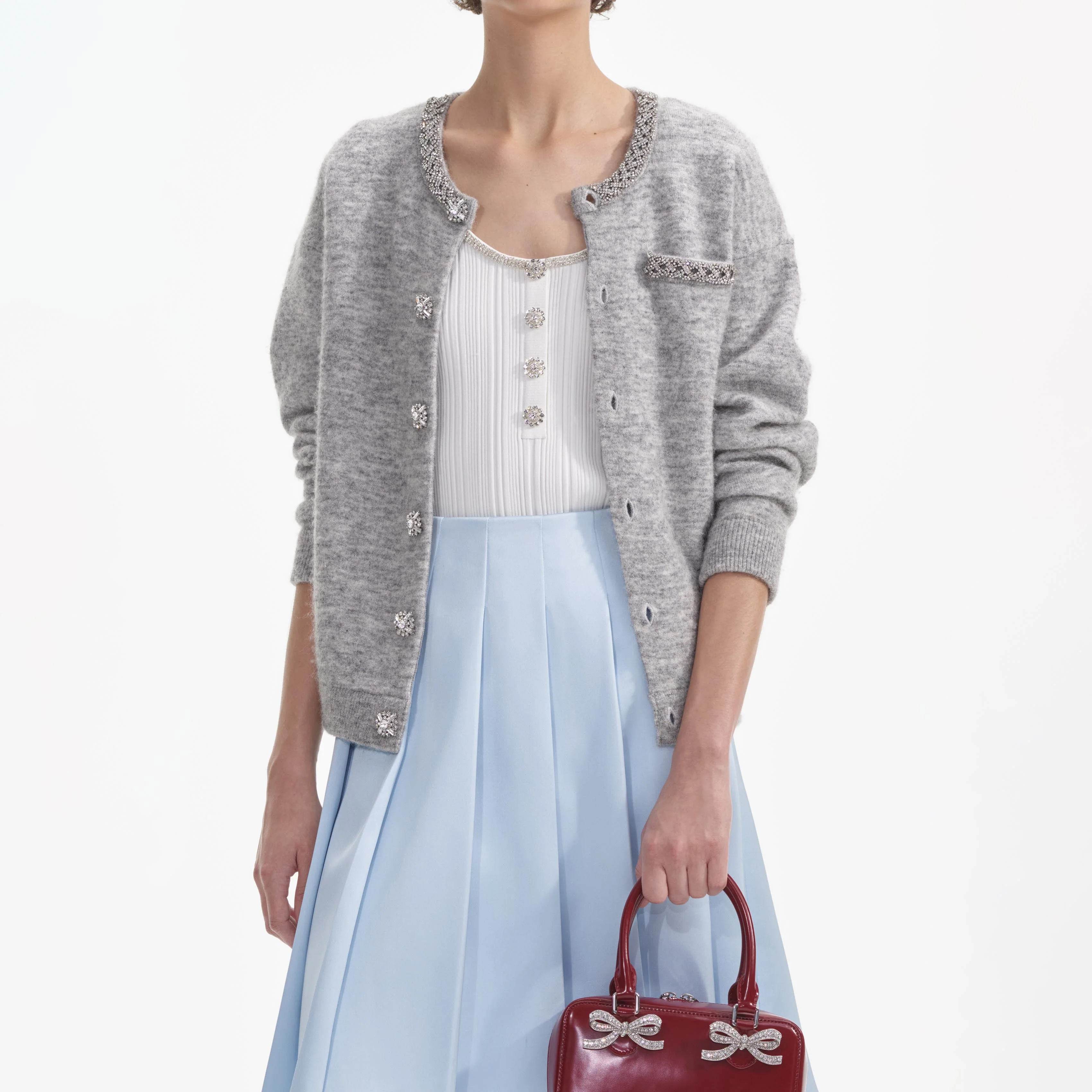 Grey Melange Cardigan - Image 4