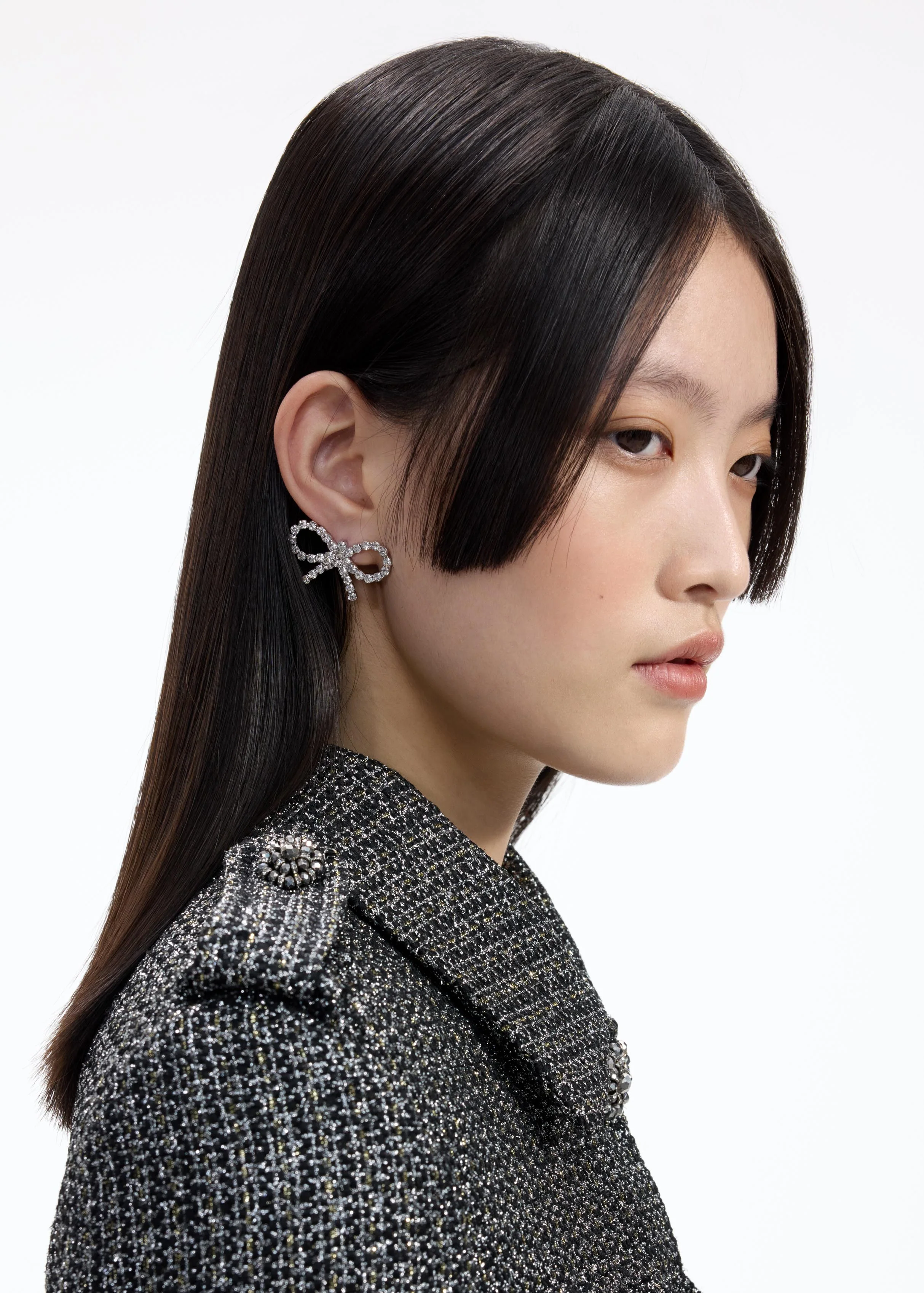 Mini Bow Crystal Earrings - Image 2