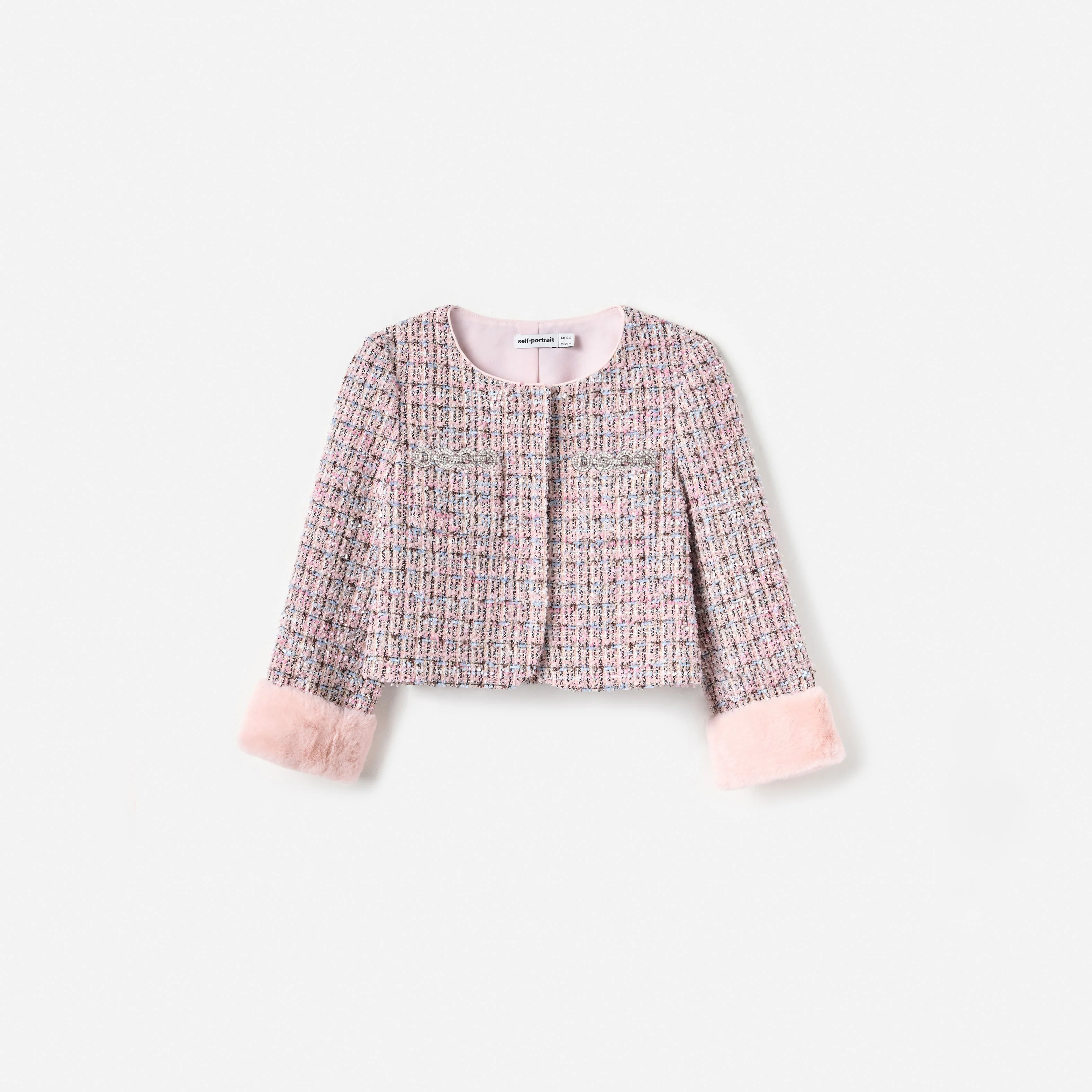 Pink Boucle Fur Jacket