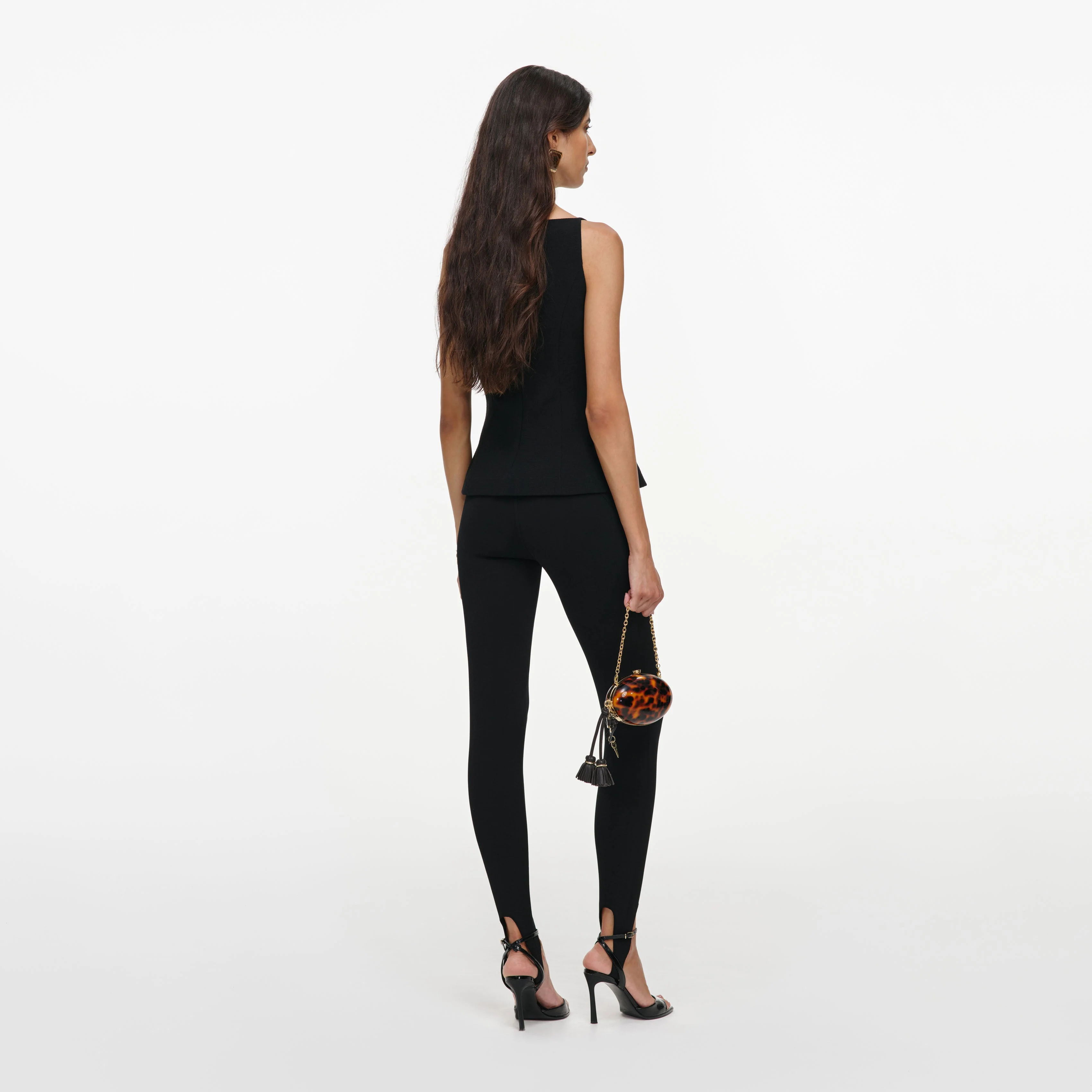 Black Wool Crepe Top - Image 3