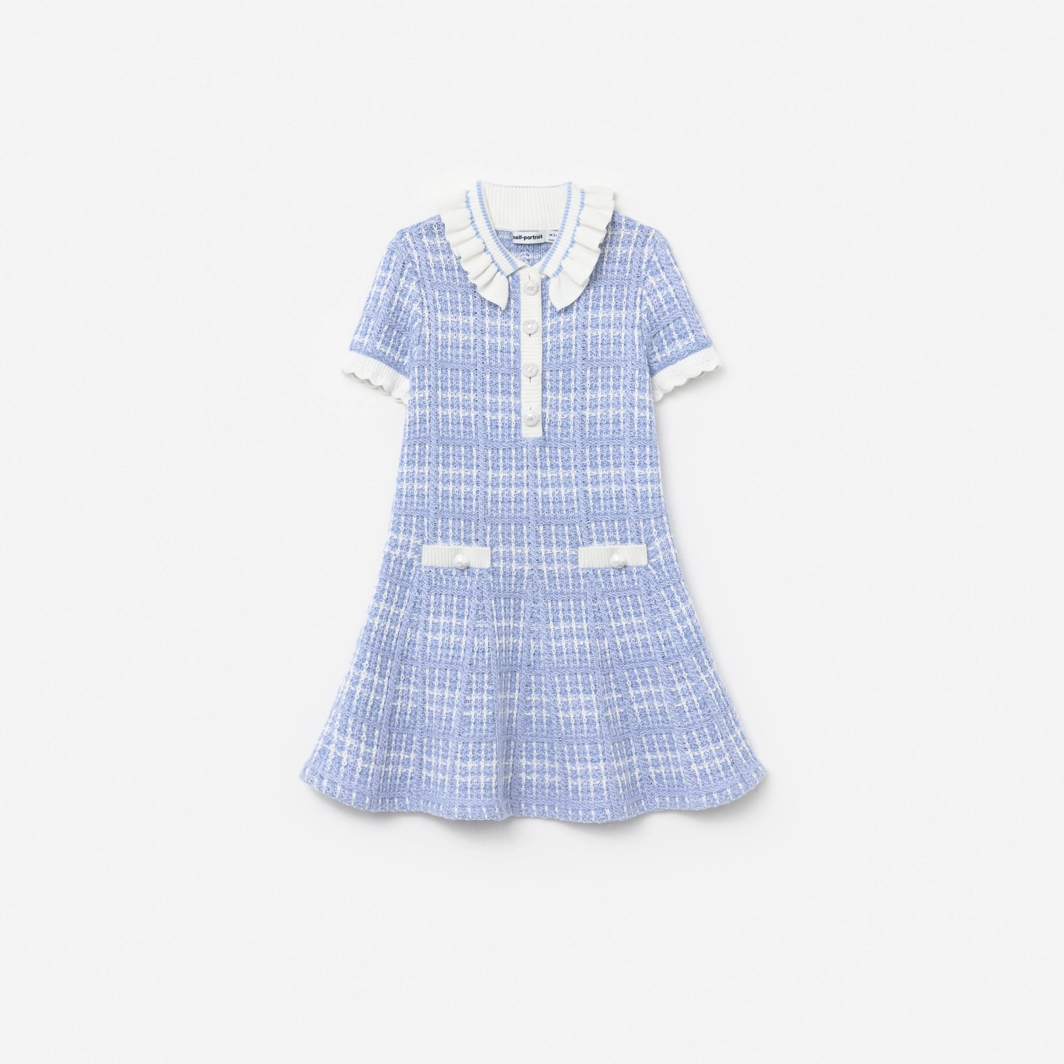 Blue Check Knit Dress