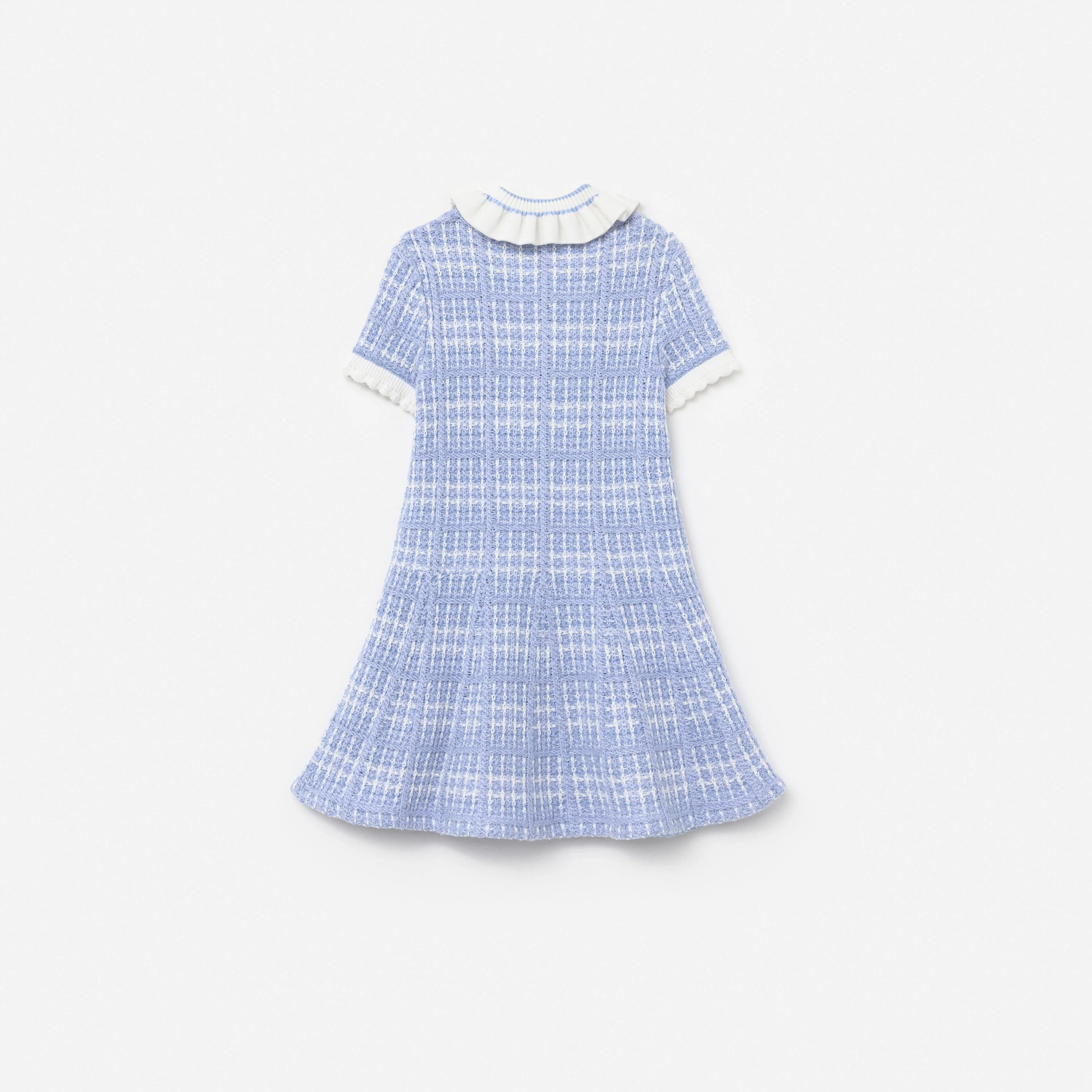 Blue Check Knit Dress - Image 2