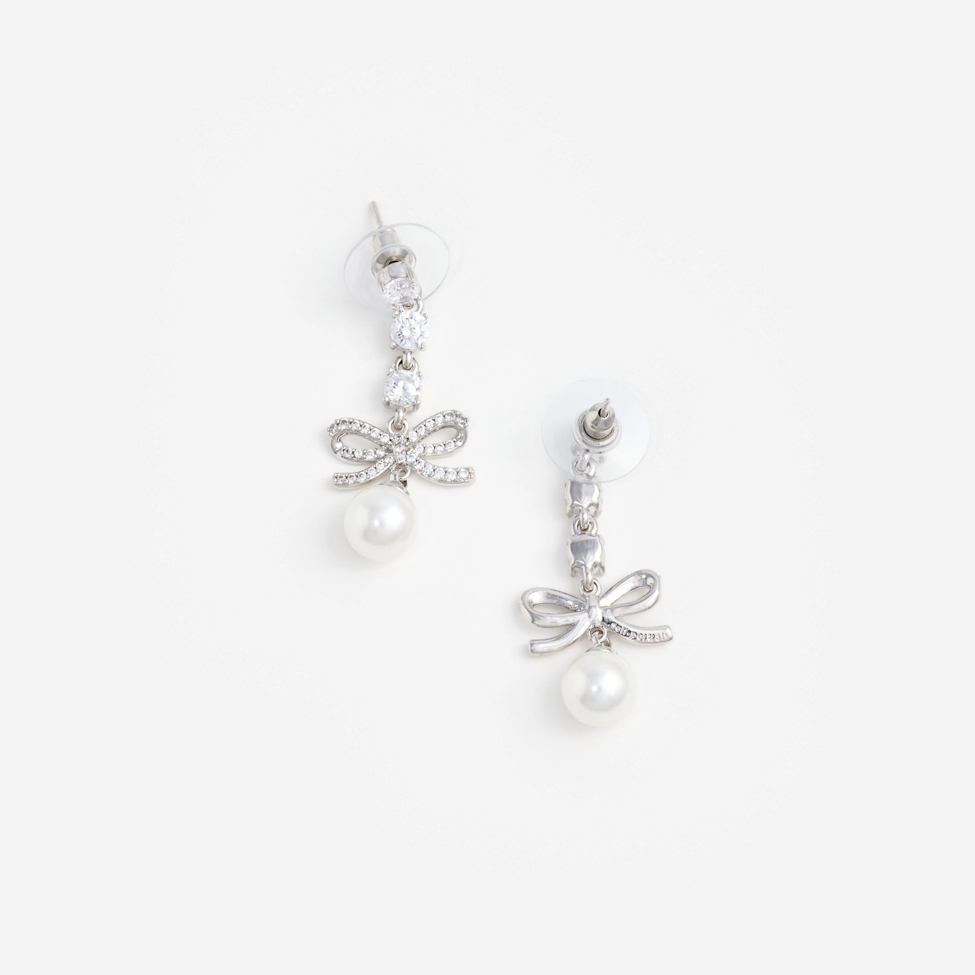 Bow Crystal Charm Earring - Image 3