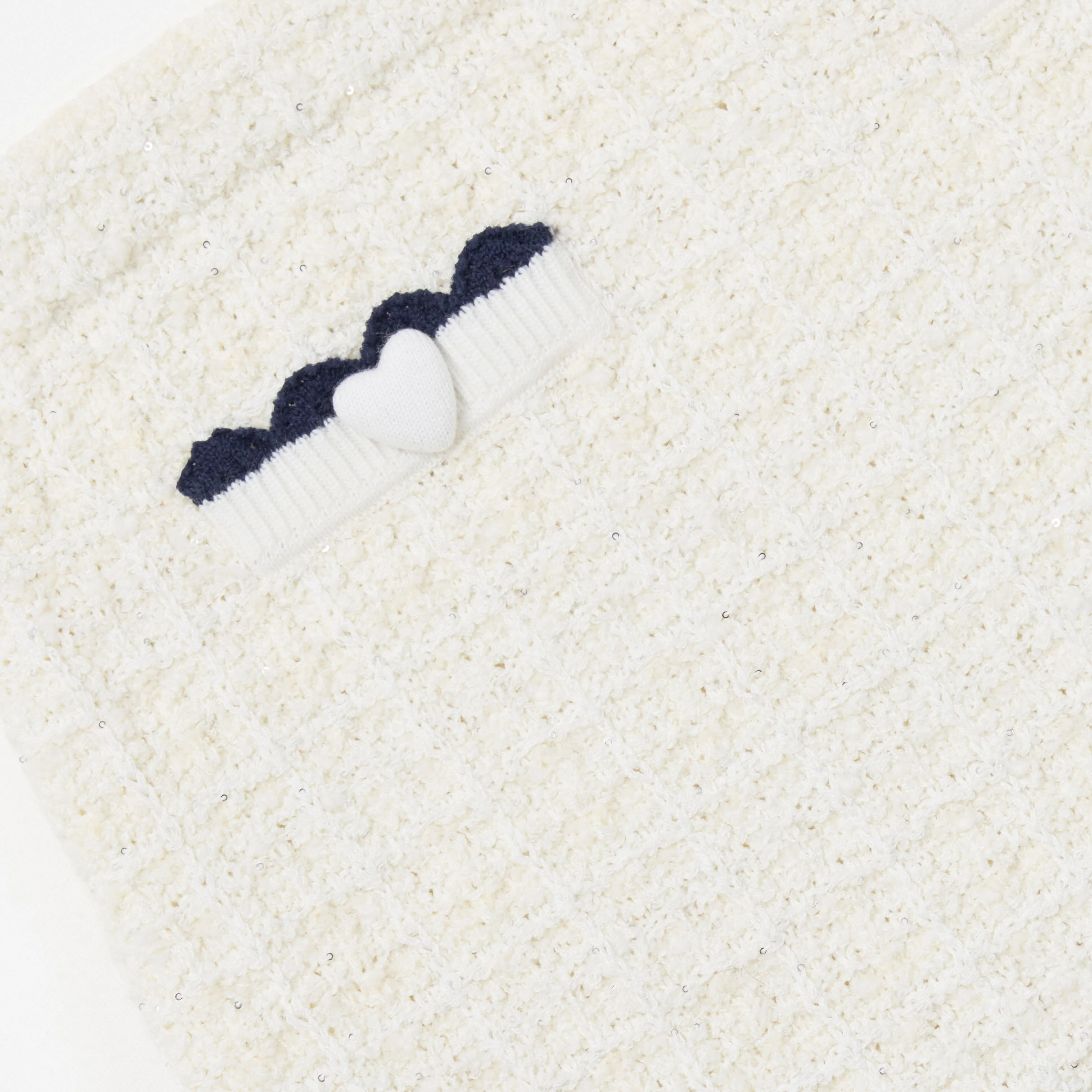 Cream Knit Contrast Trim Skirt - Image 3