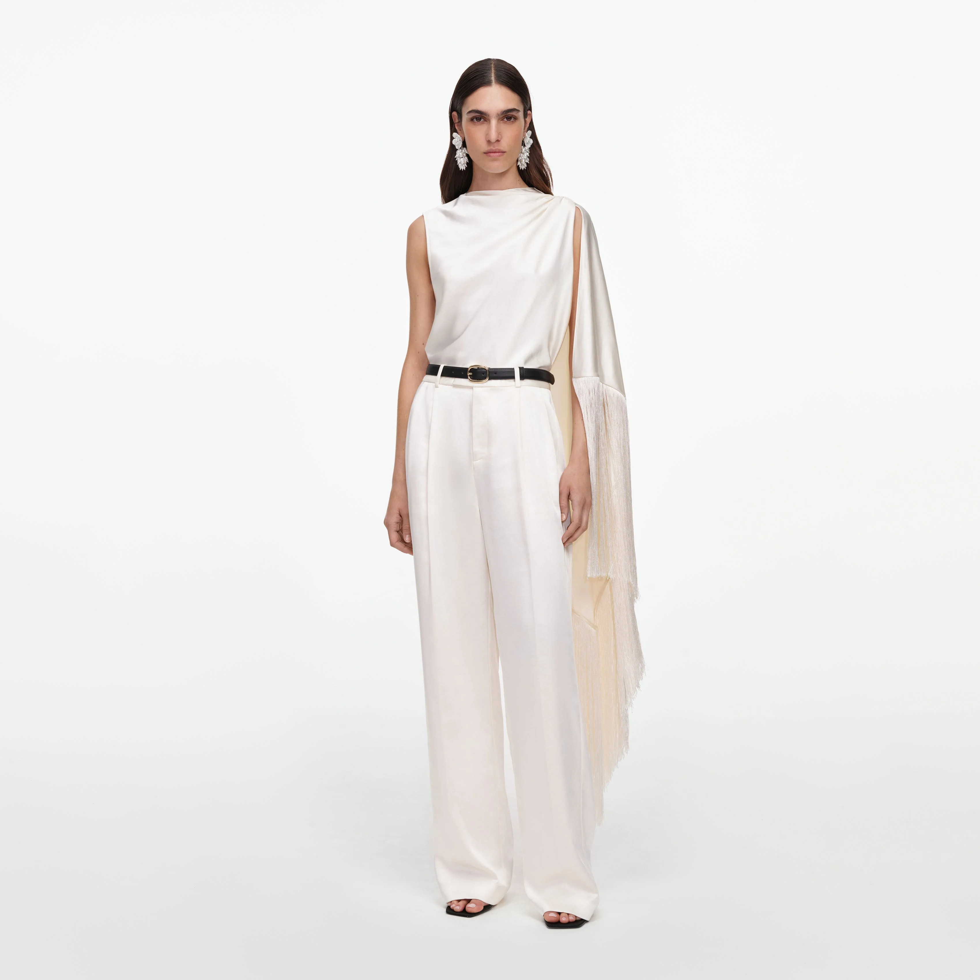 Cream Satin Trousers