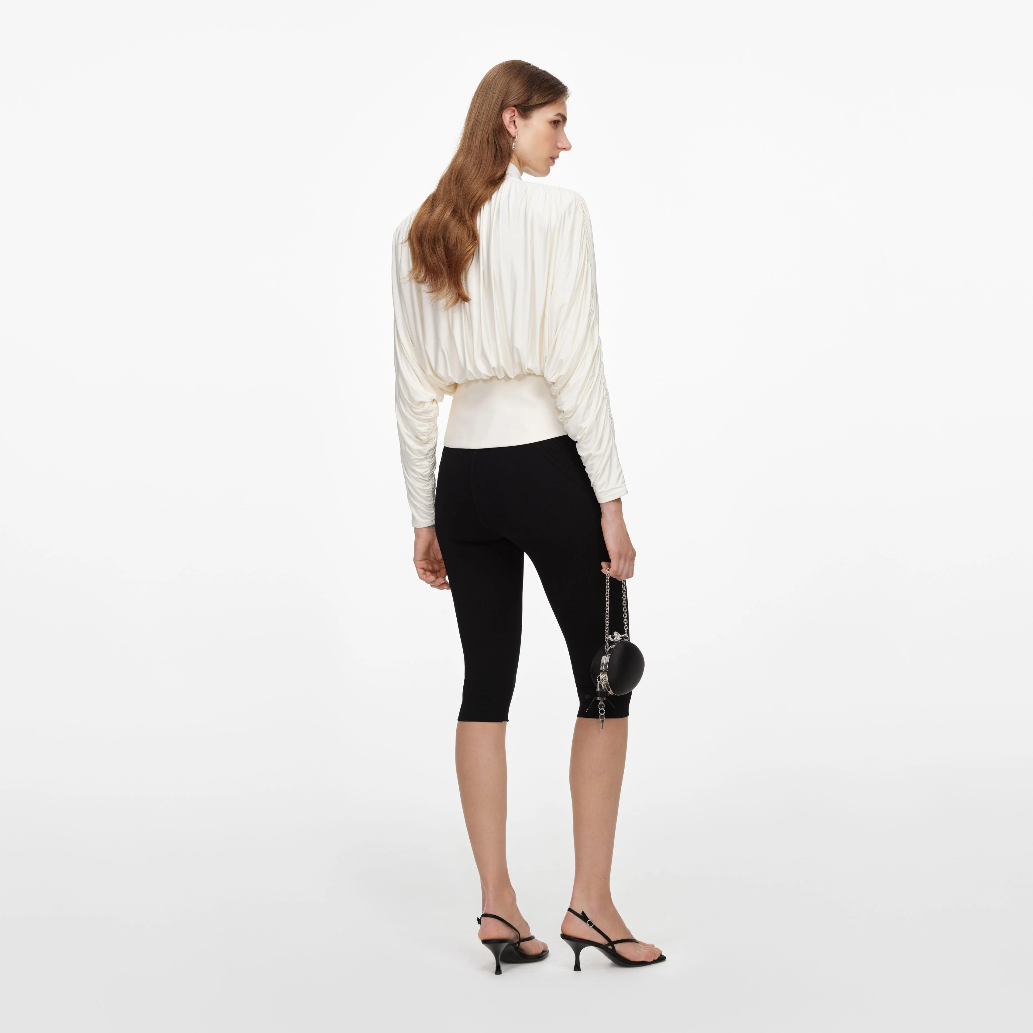 Cream Tie Neck Jersey Top - Image 3