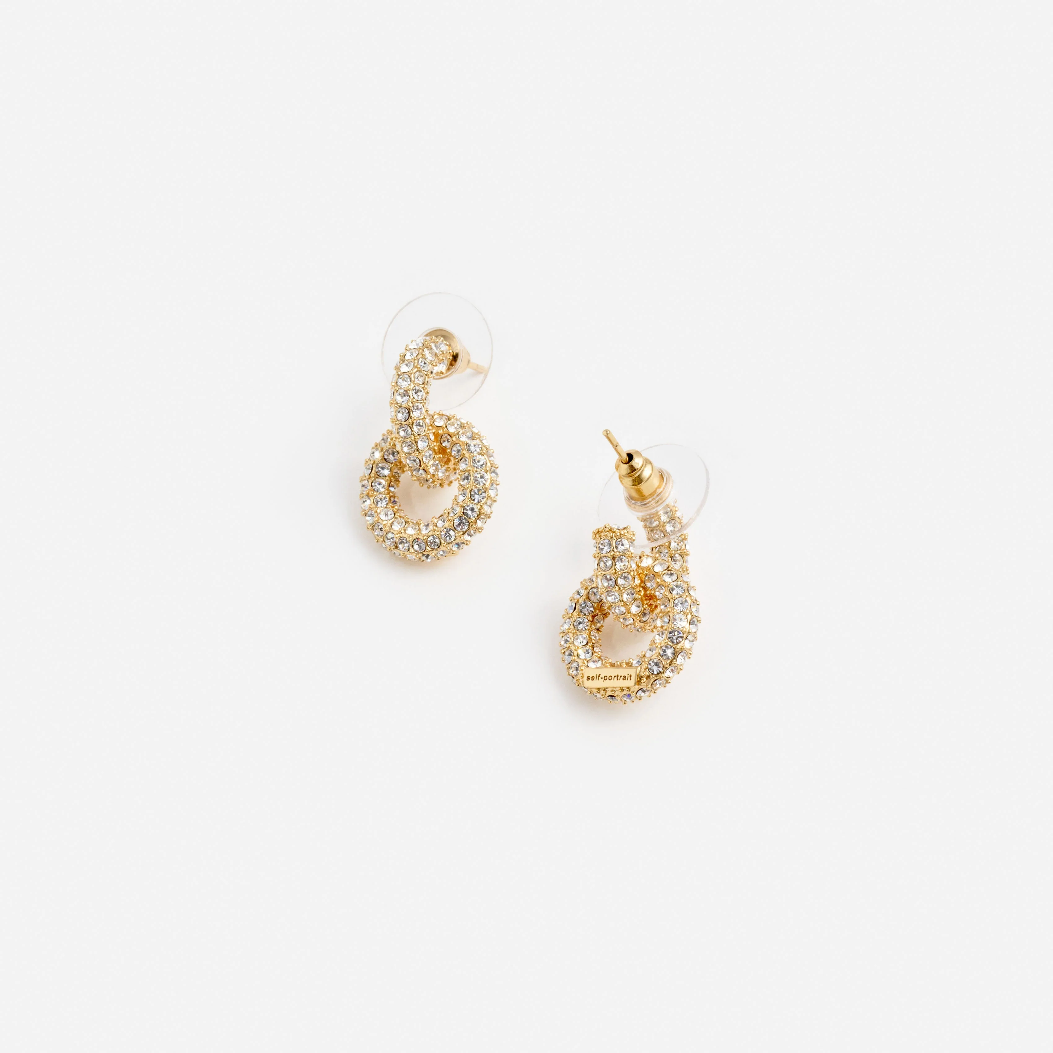 Gold Small Crystal Hoop Earring - Image 3