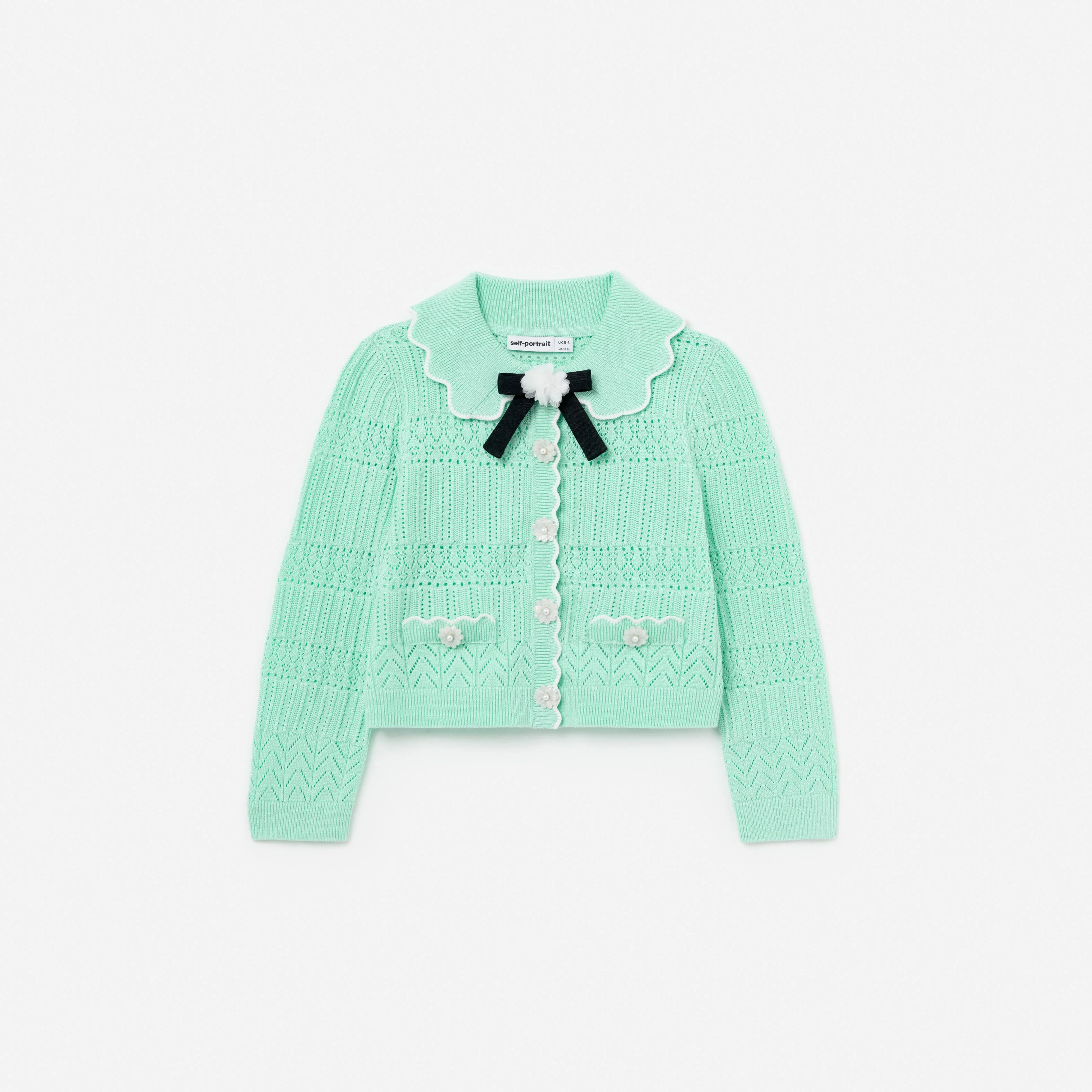 Mint Pointelle Knit Cardigan