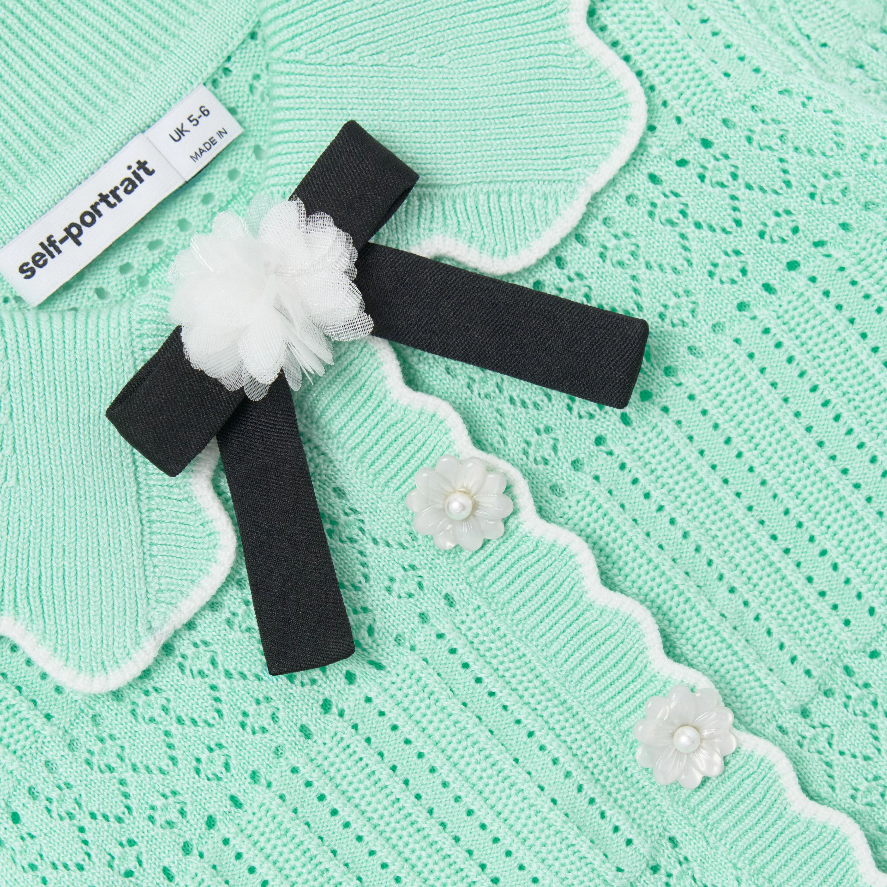 Mint Pointelle Knit Cardigan - Image 3