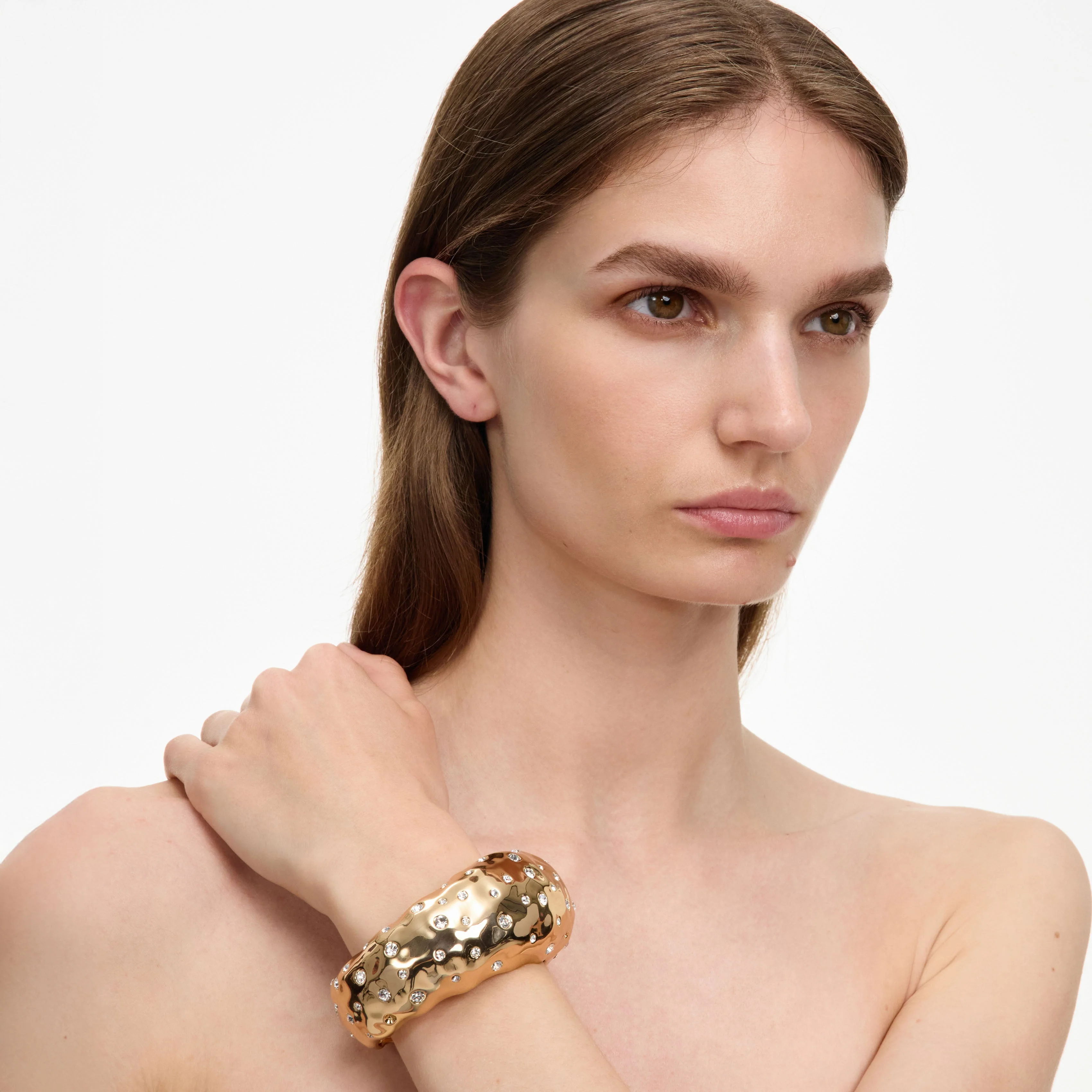Mottled Gold Crystal Bangle - Image 3