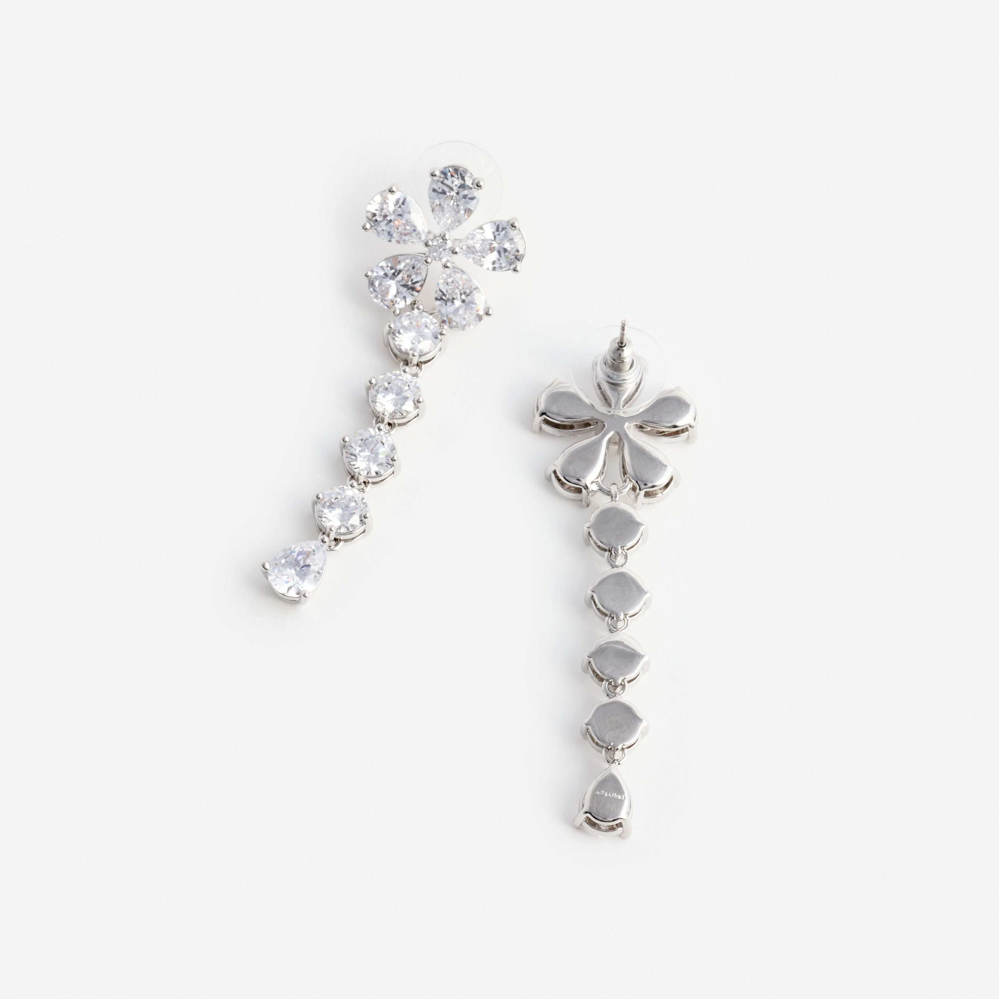 Multi Crystal Flower Dangle Earring - Image 3
