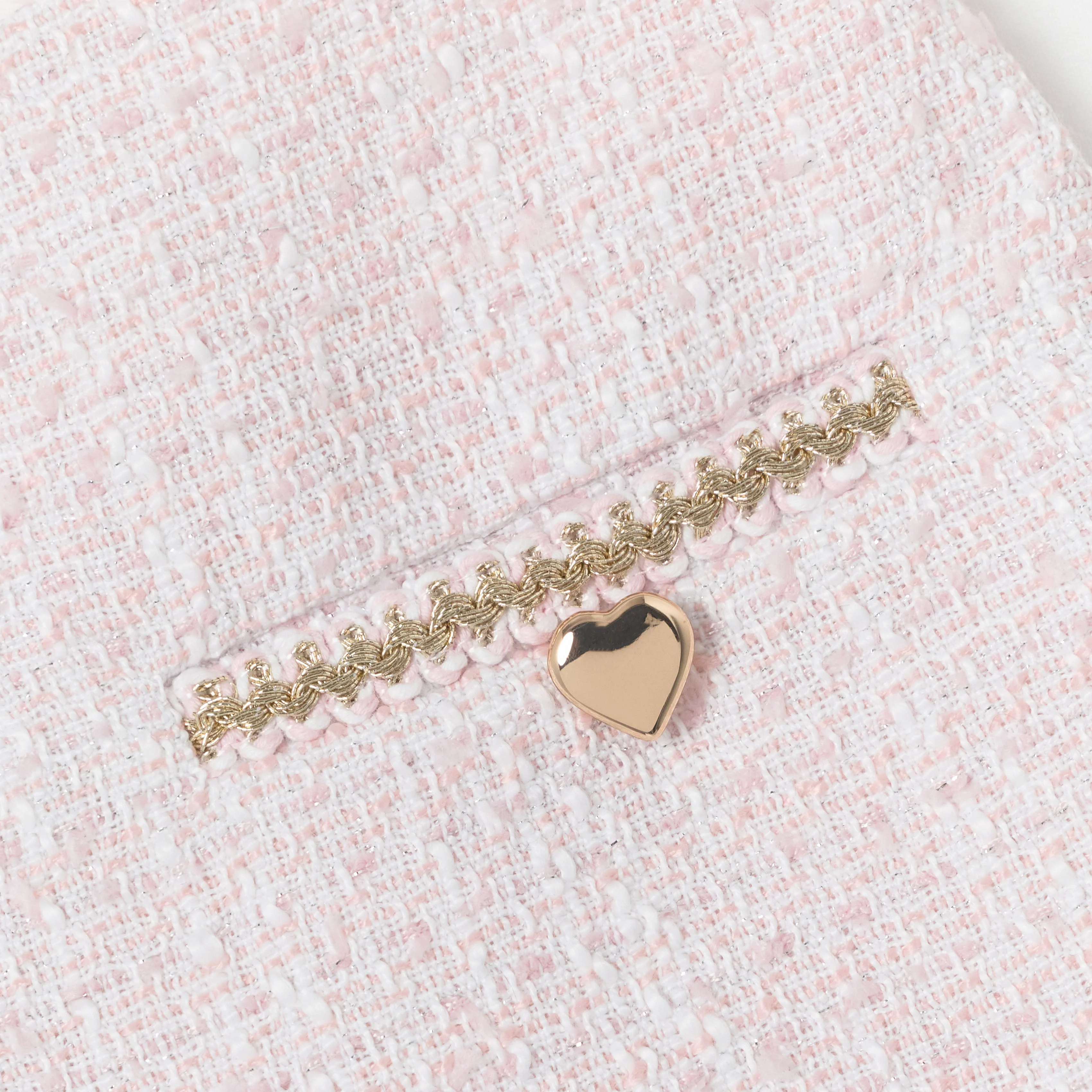Pink Boucle Pleated Skirt - Image 3