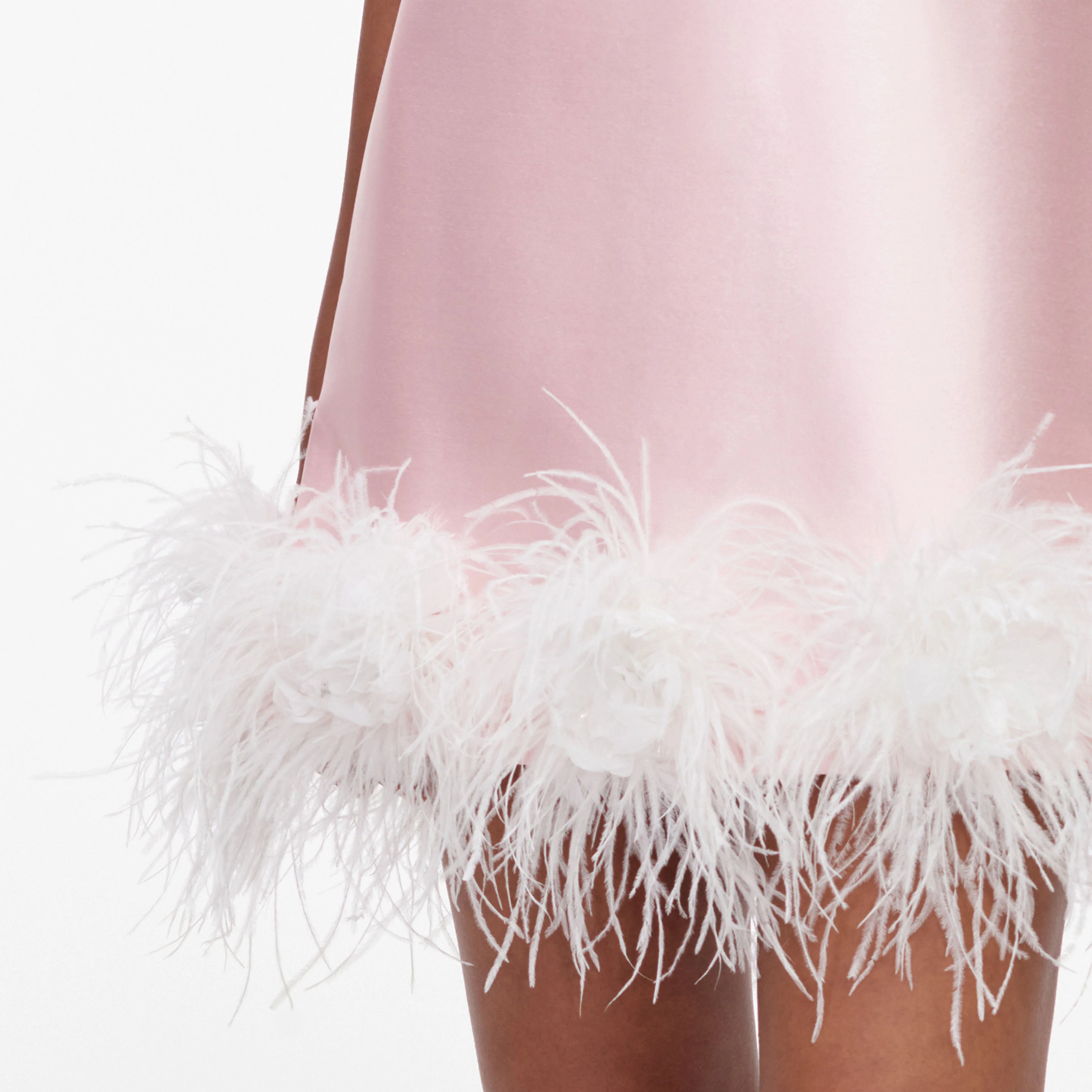 Pink Taffeta Feather Mini Dress - Image 5