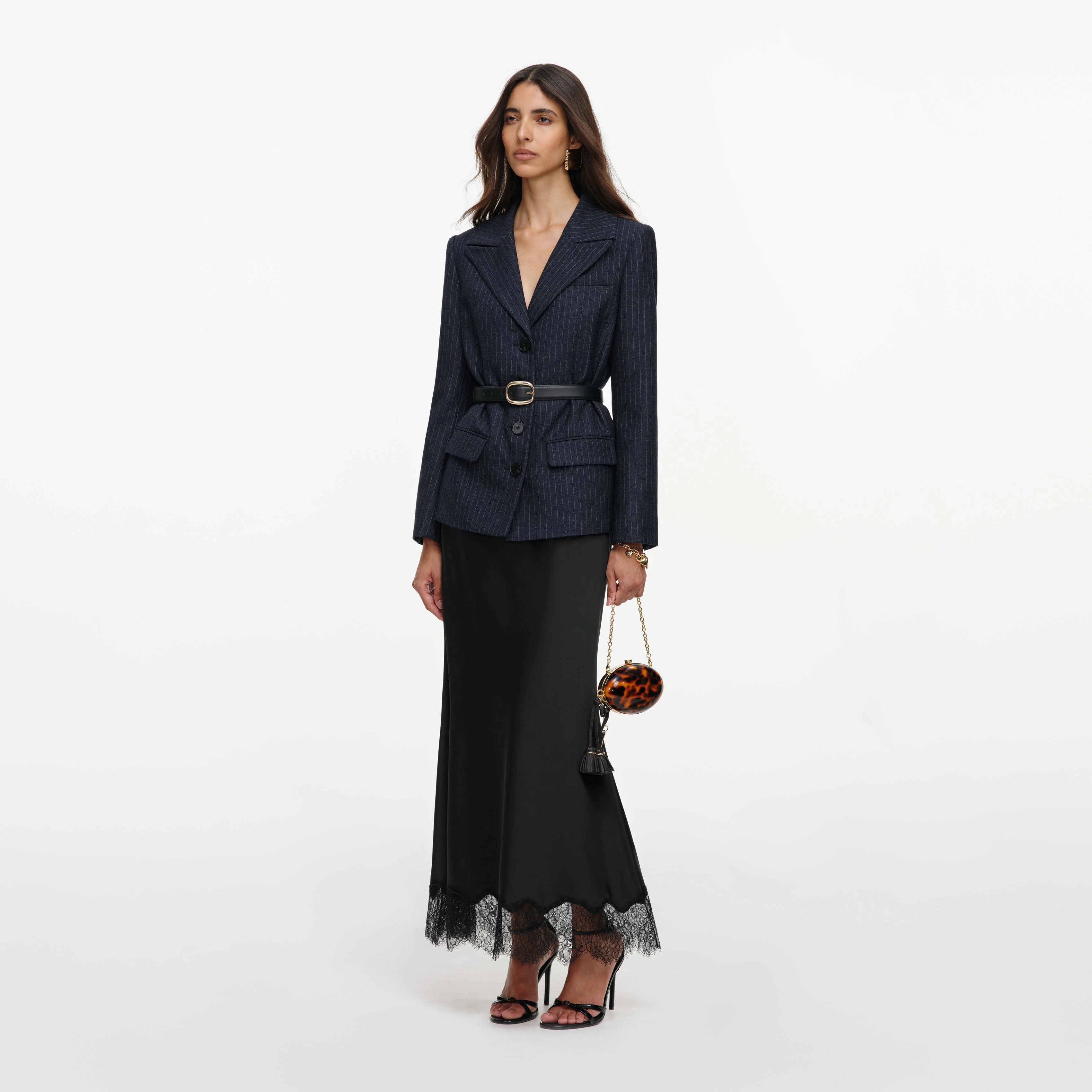 Tailored Blazer Satin Midi Dress - Image 2