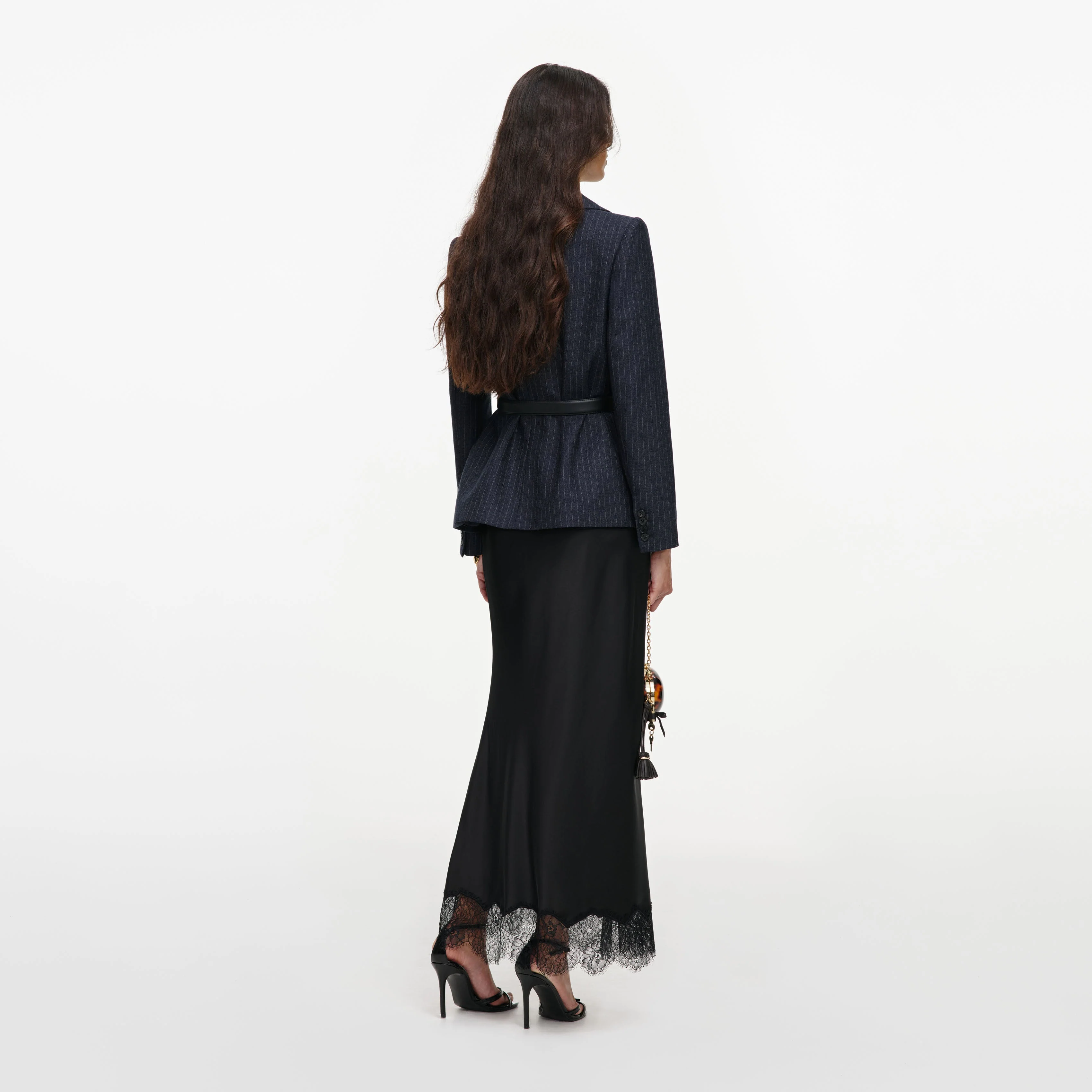 Tailored Blazer Satin Midi Dress - Image 3