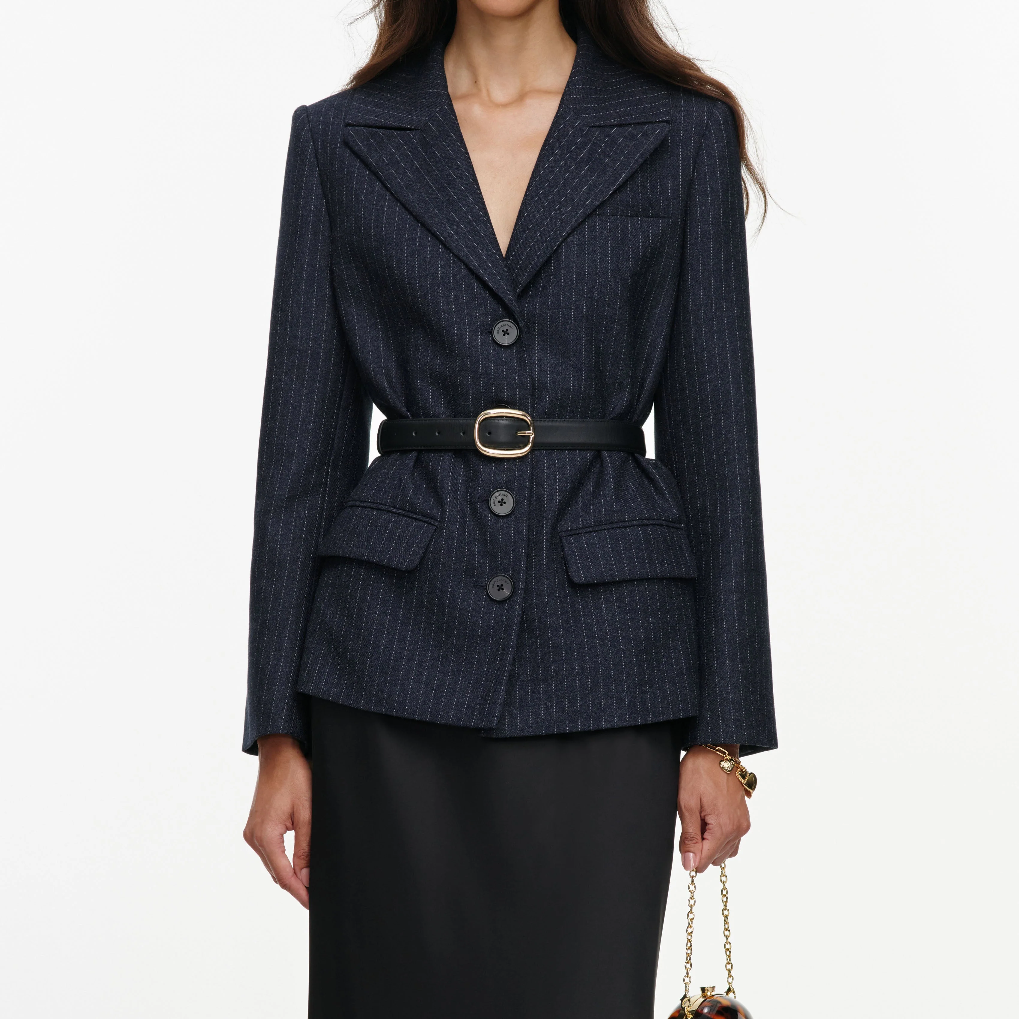 Tailored Blazer Satin Midi Dress - Image 4