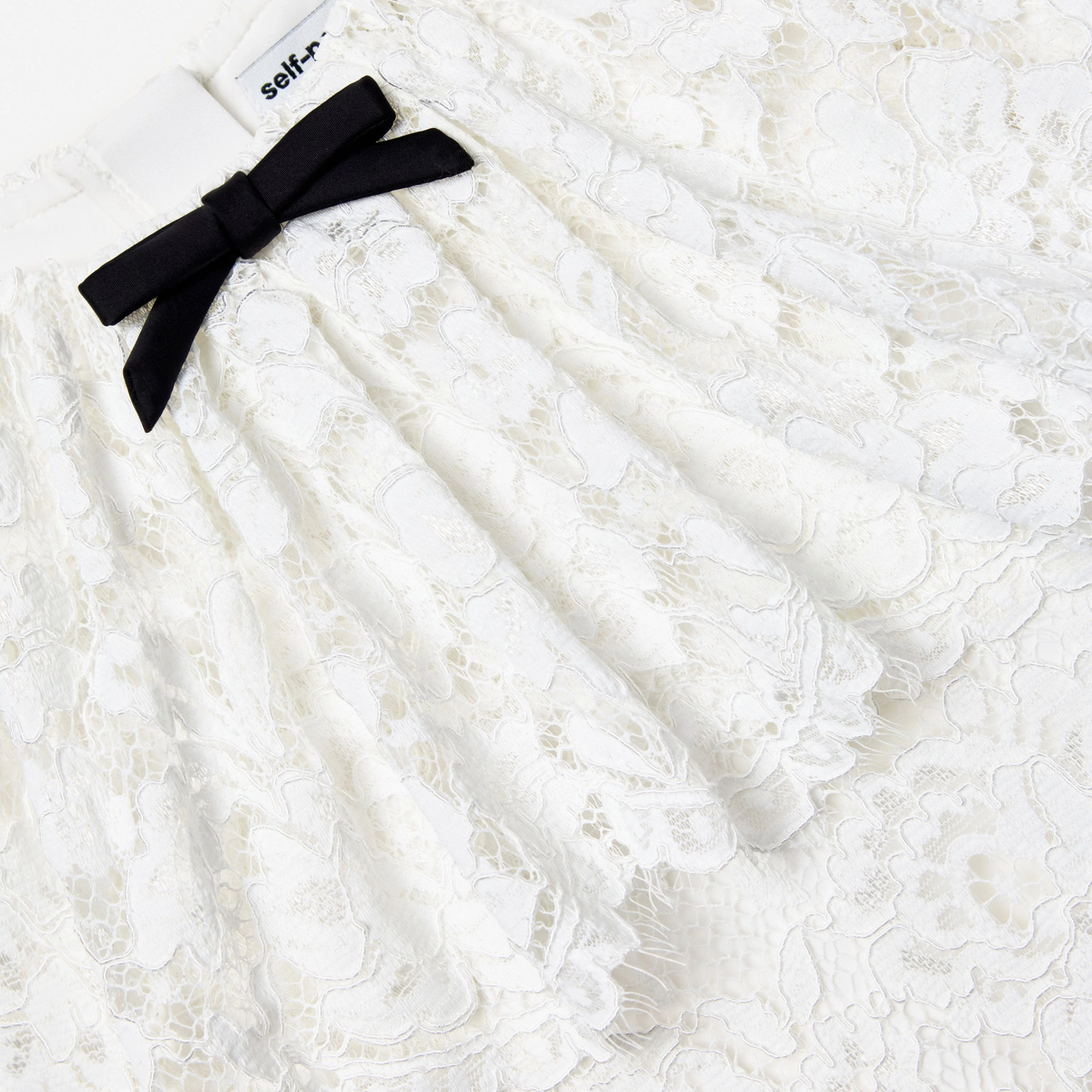 White Floral Lace Cape Dress - Image 3