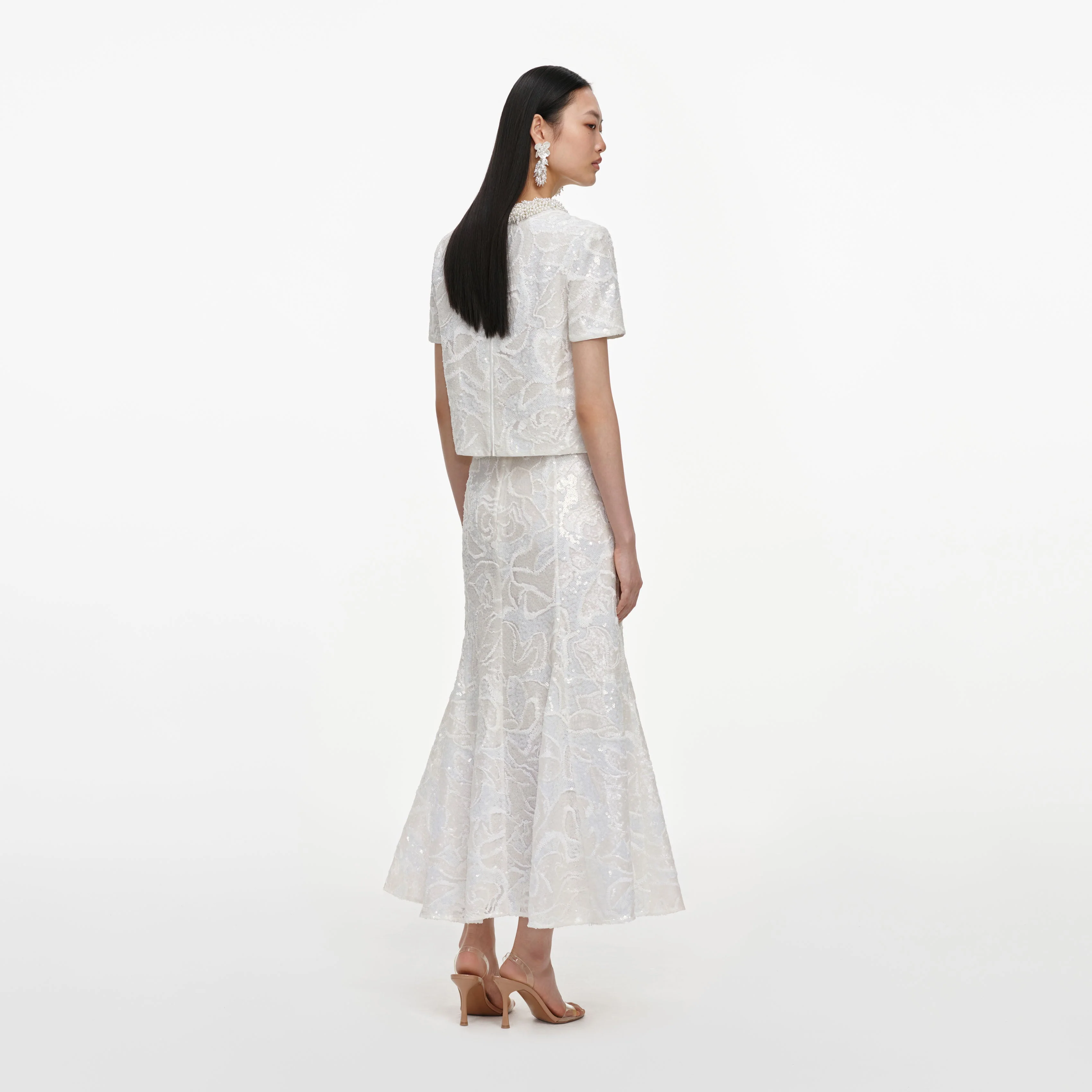 White Sequin Lace Top - Image 3
