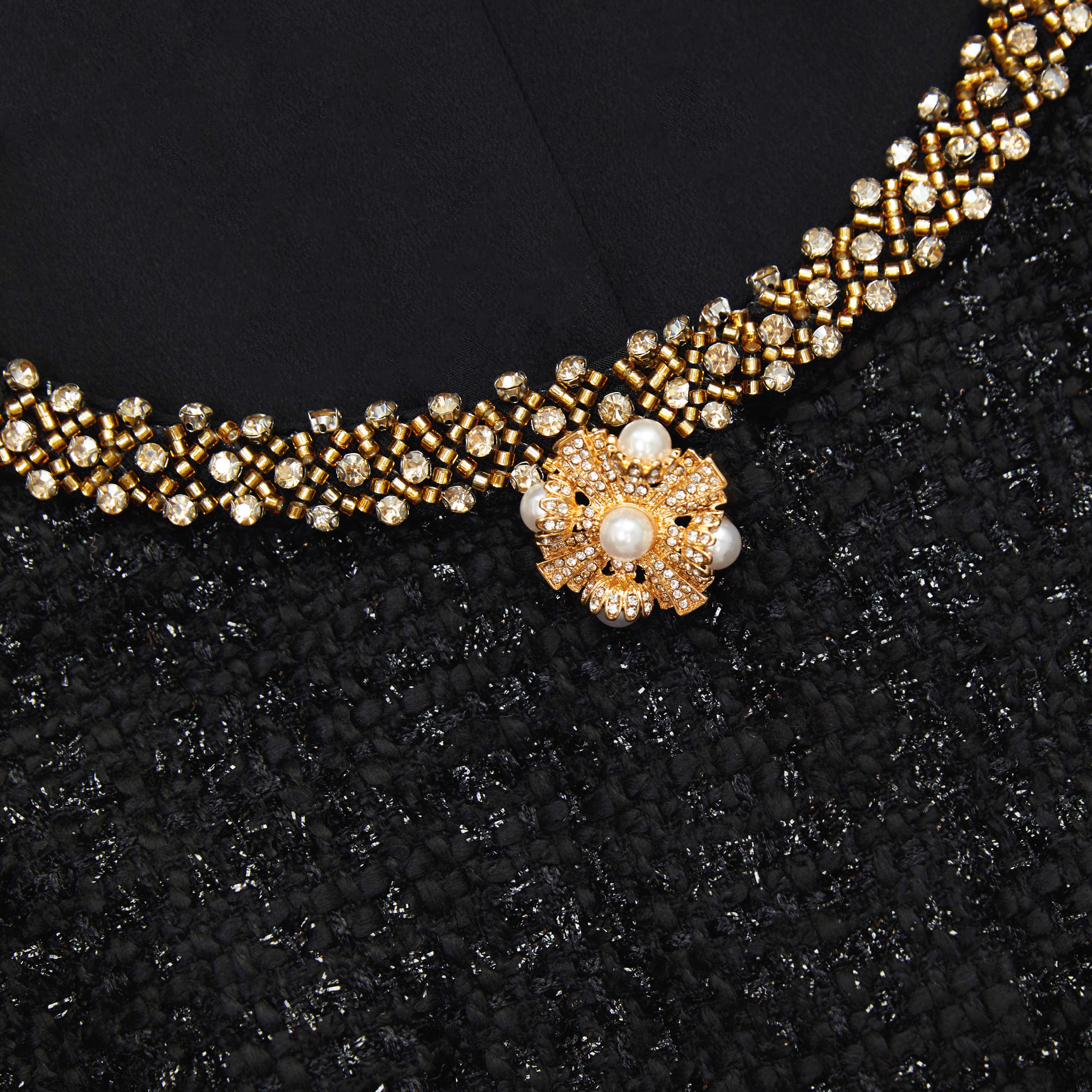 Black Boucle Tailored Mini Dress - Image 5