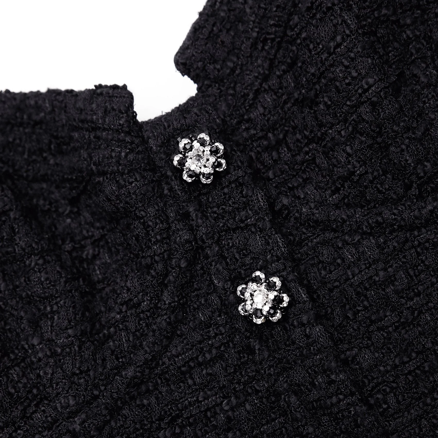 Black Boucle Sweetheart Midi Dress - Image 5