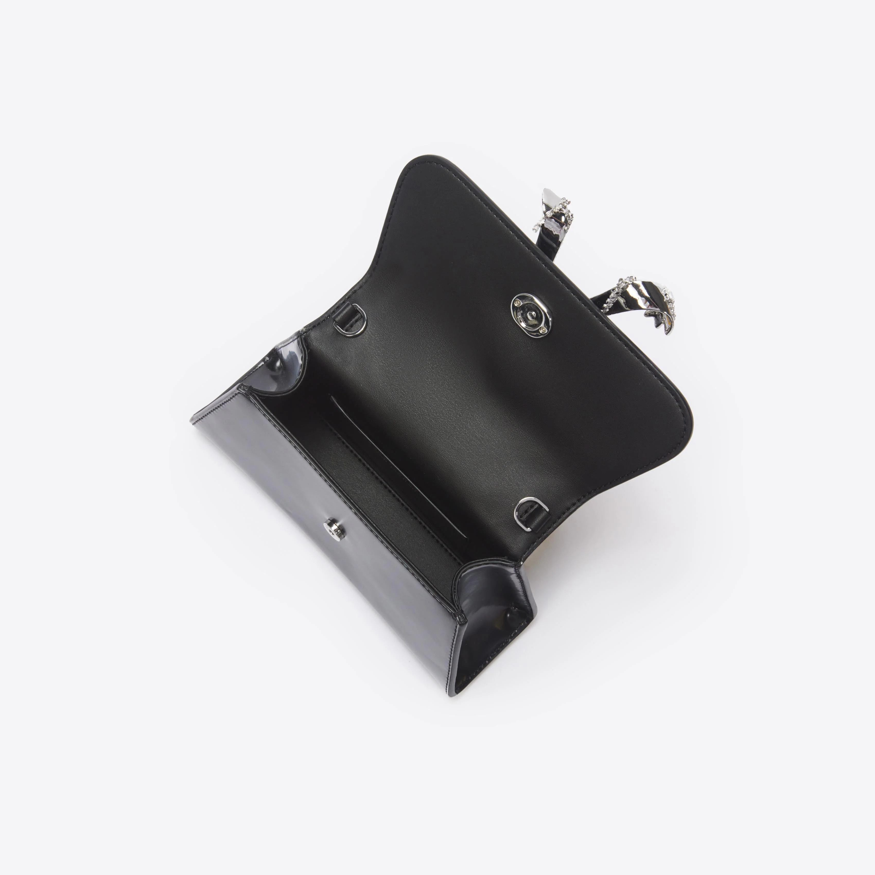 Black Leather Mini Bow Bag - Image 4