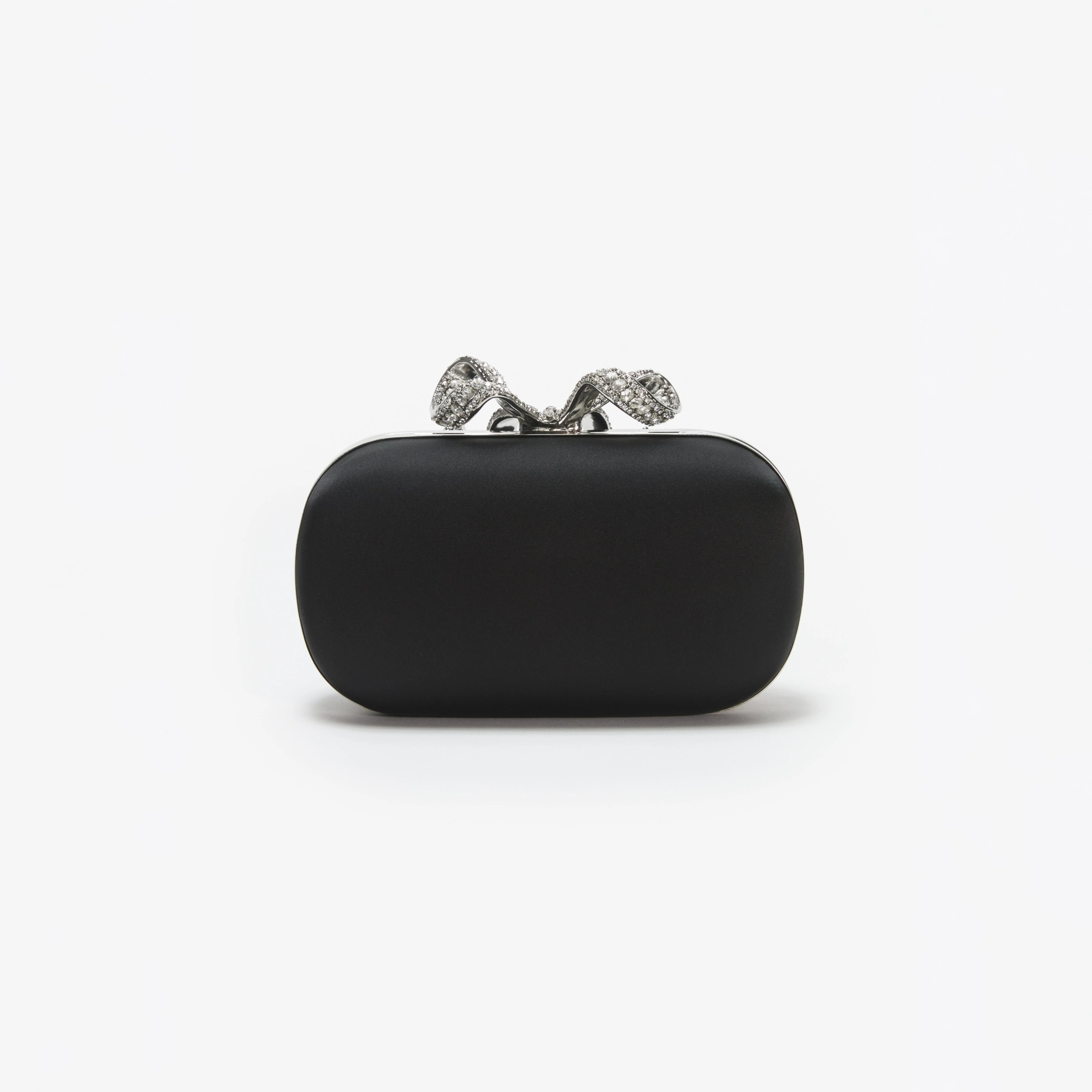 Black Satin Bow Clutch - Image 3