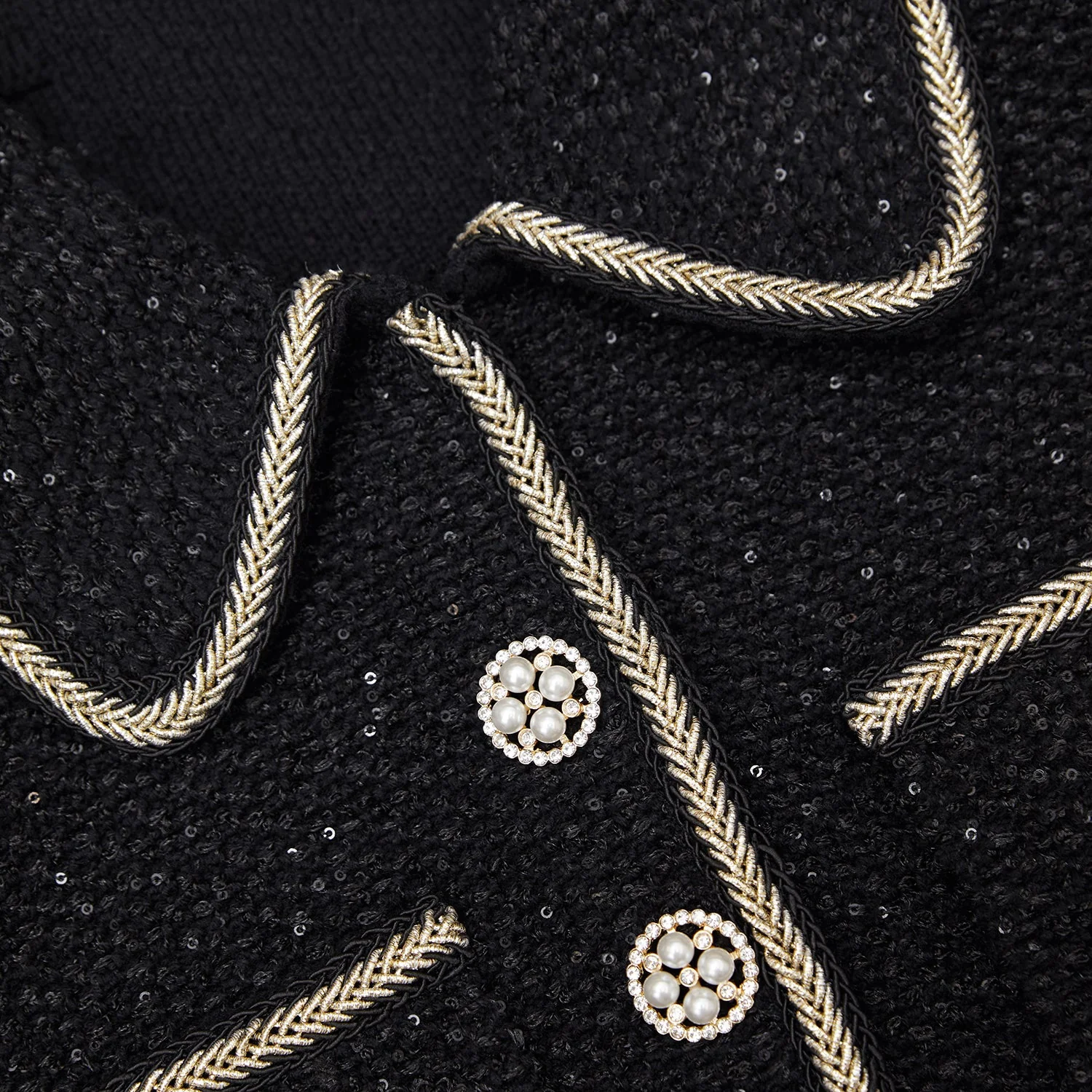 Black Sequin Knit Mini Dress - Image 5