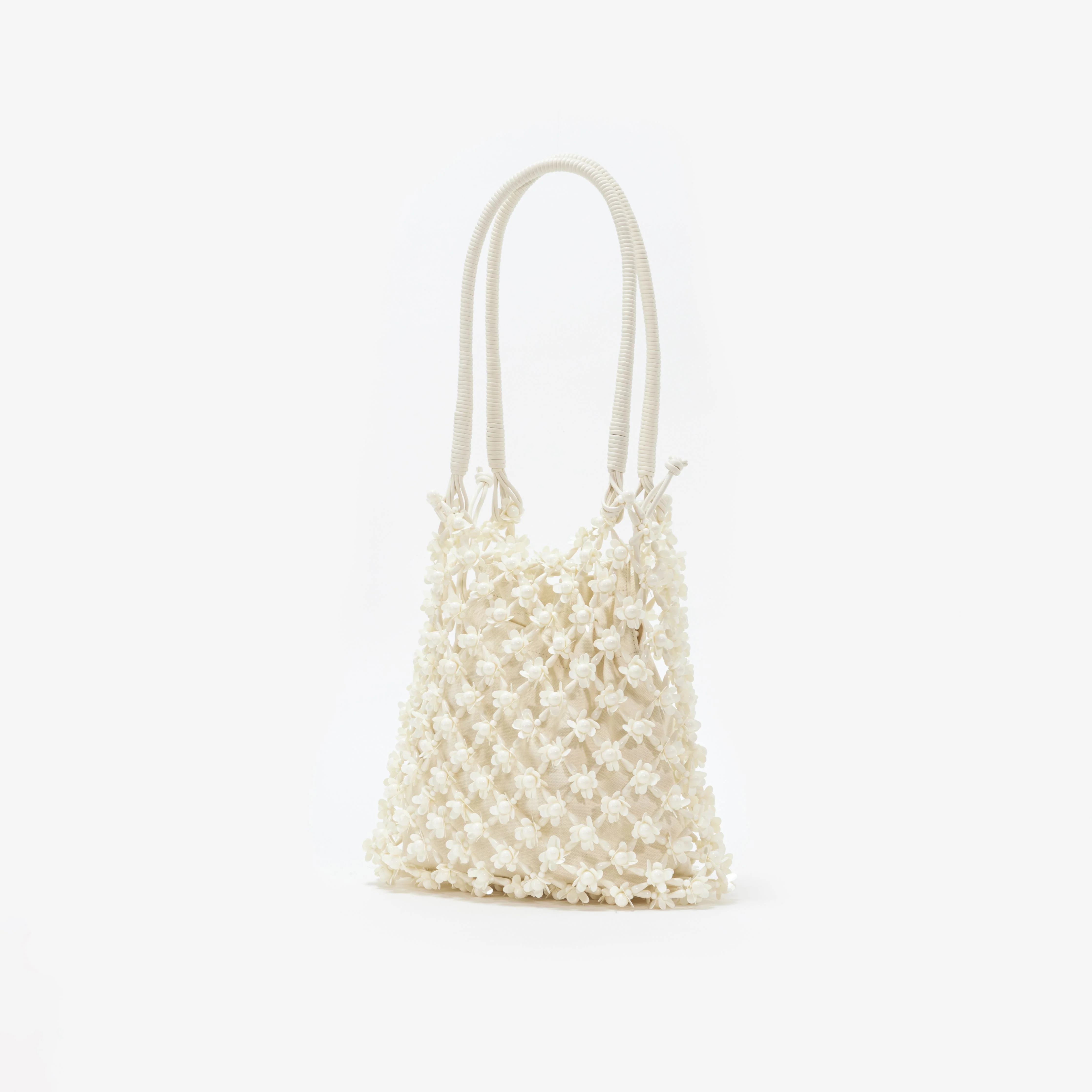 Cream Beaded Medium Tote - Image 2