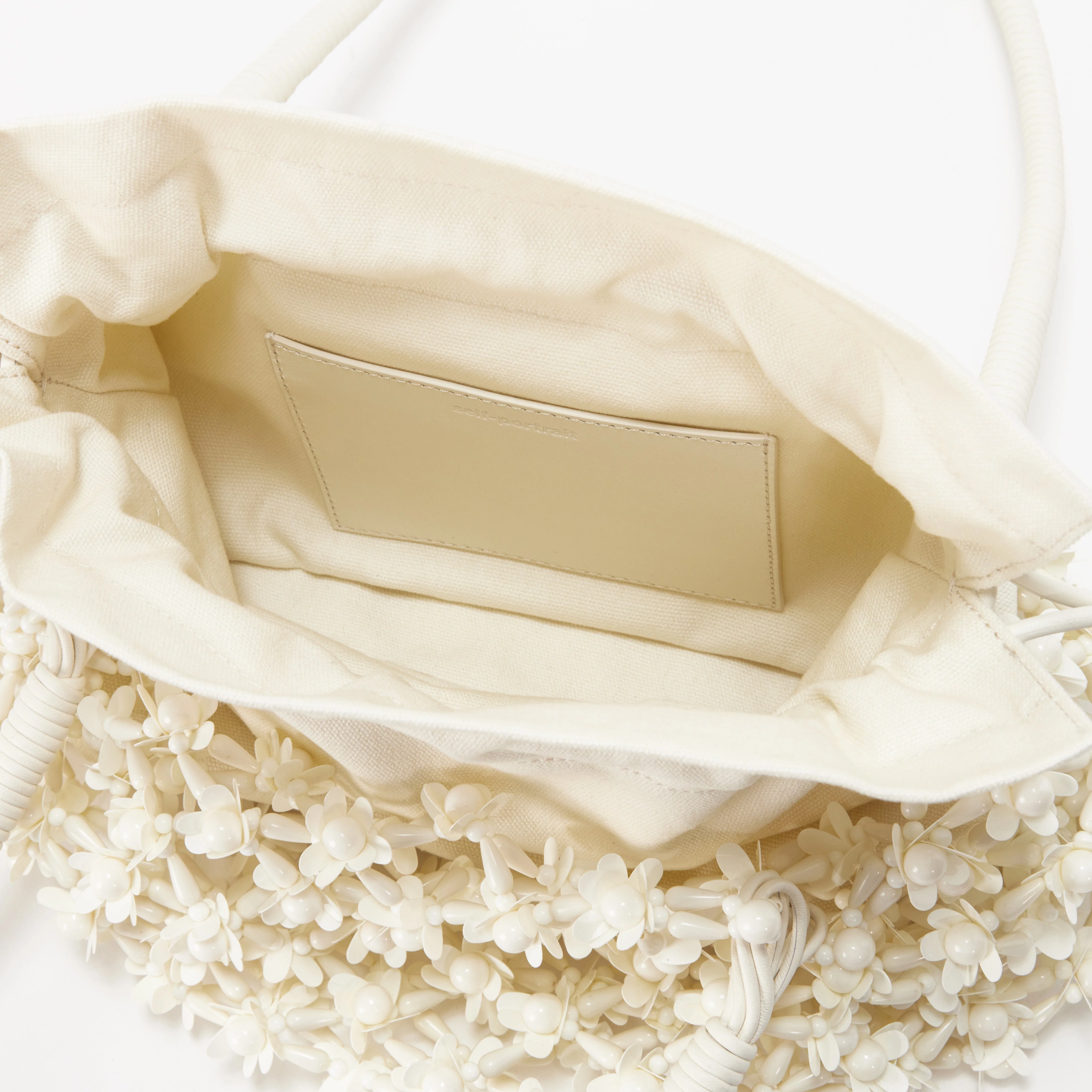 Cream Beaded Medium Tote - Image 4