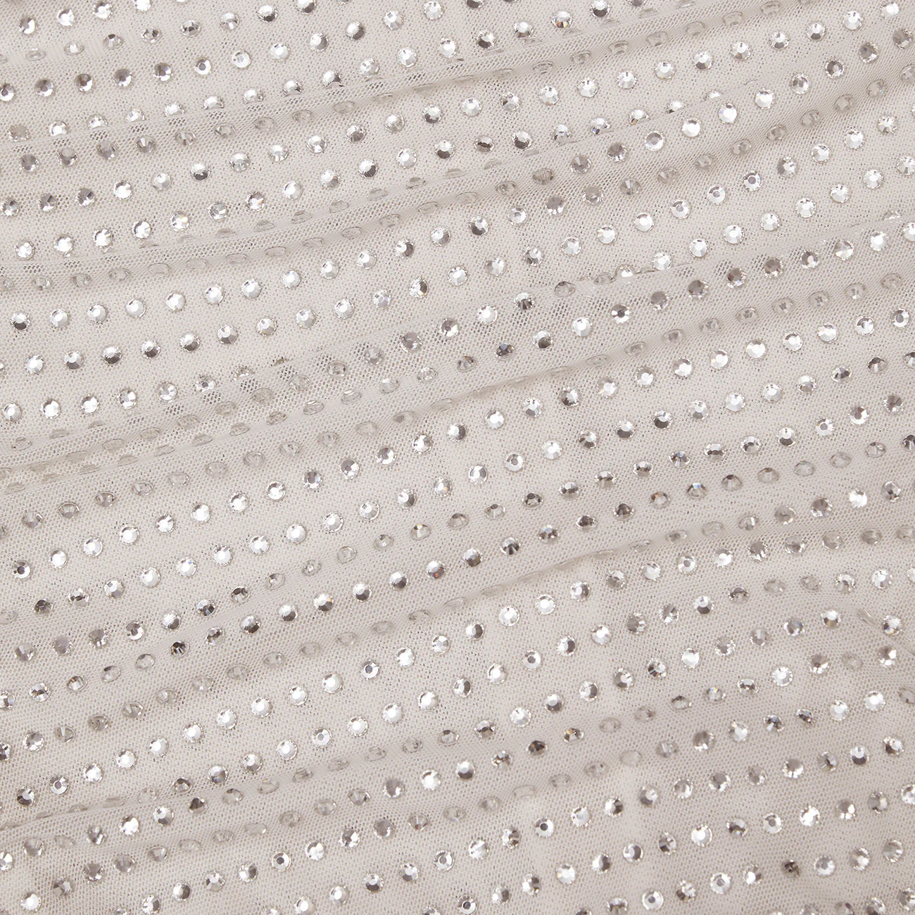 Cream Rhinestone Mesh Maxi Dress - Image 5