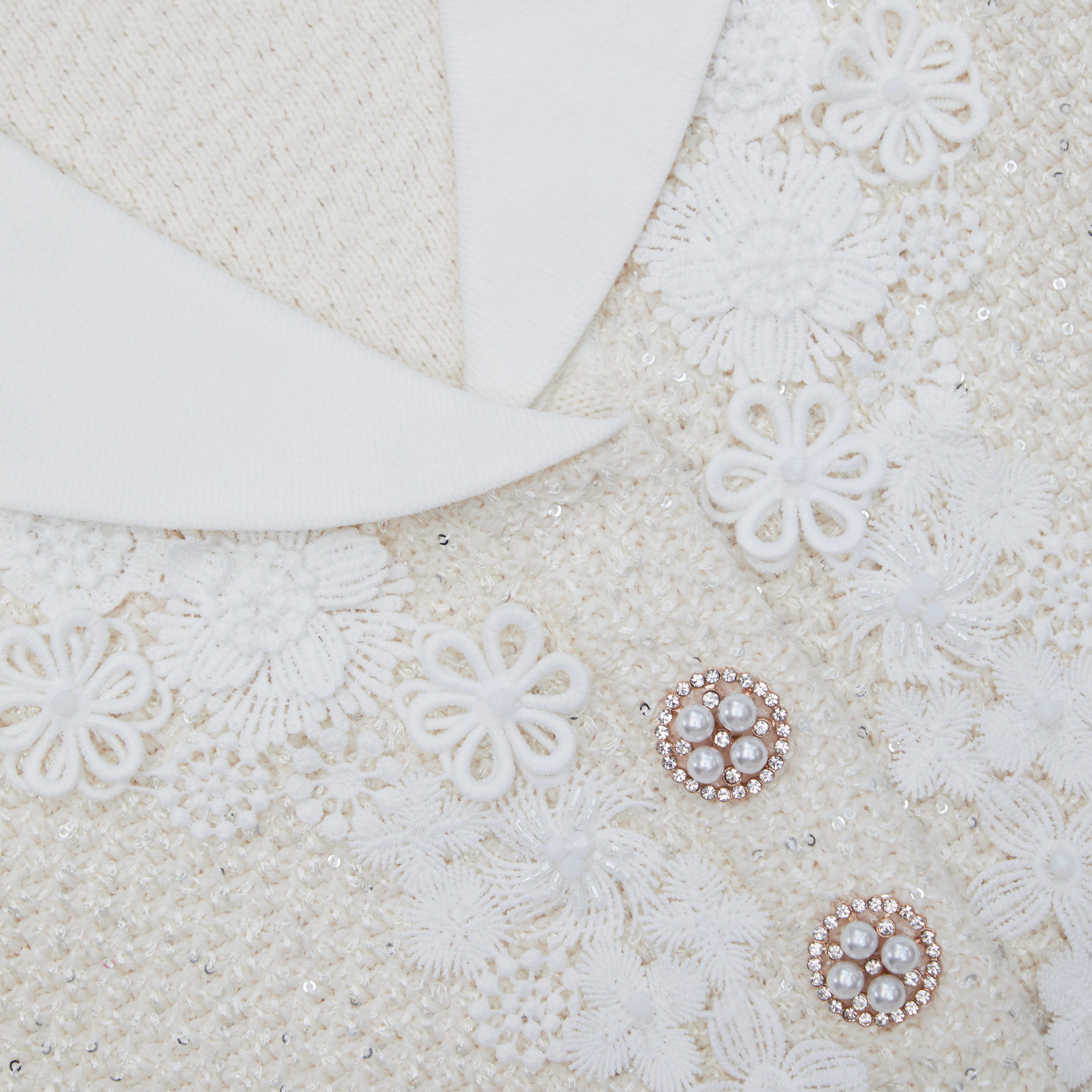 Cream sequin knit mini dress - Image 5