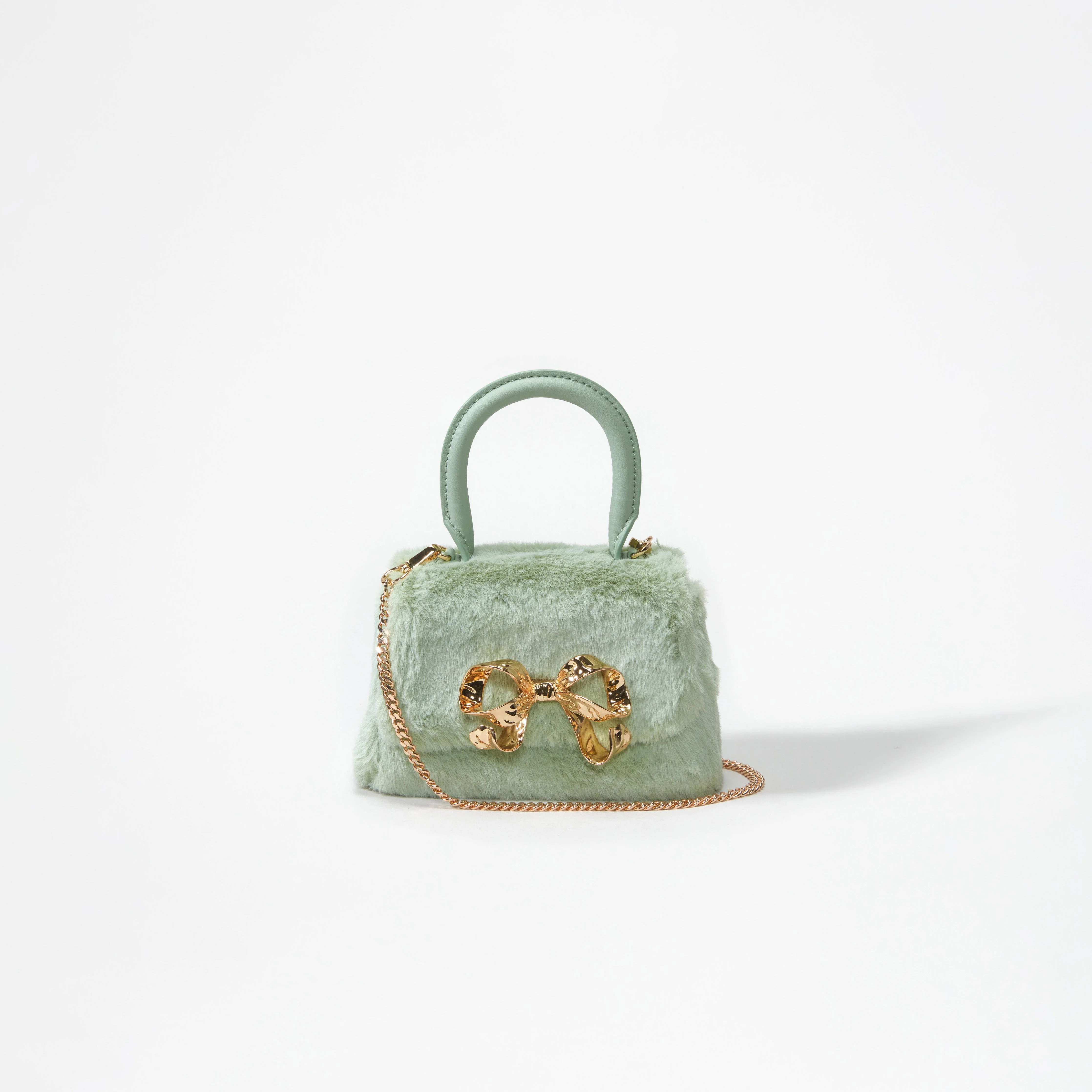 Green Fluffy Bow Micro Bag - Image 4