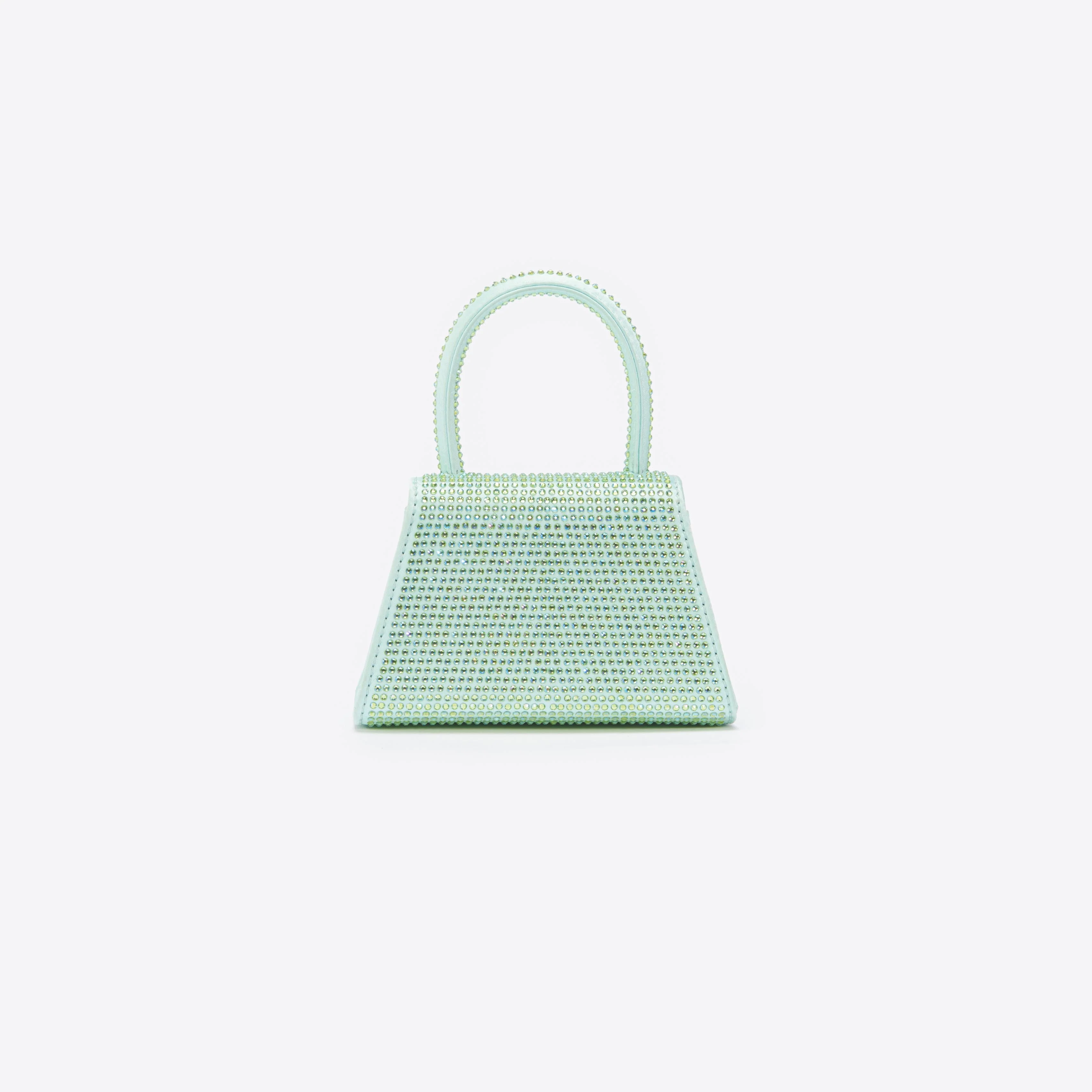 Green Satin Rhinestone Micro Bow Bag - Image 3