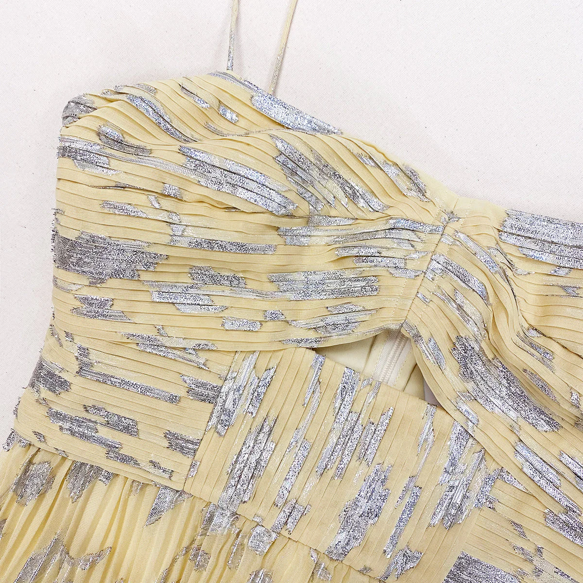 Metallic Jacquard Midi Dress - Image 4