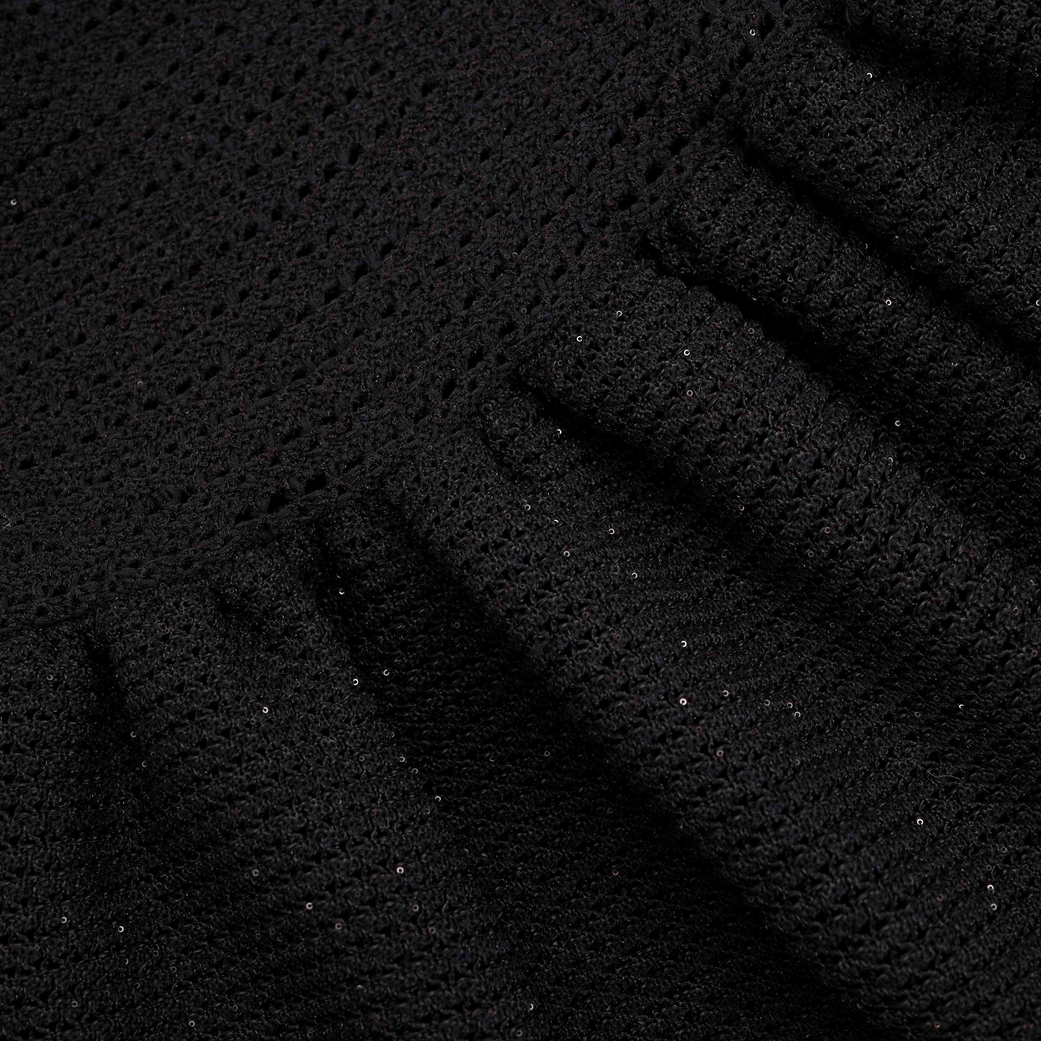 Black Crochet Knit Midi Dress - Image 5