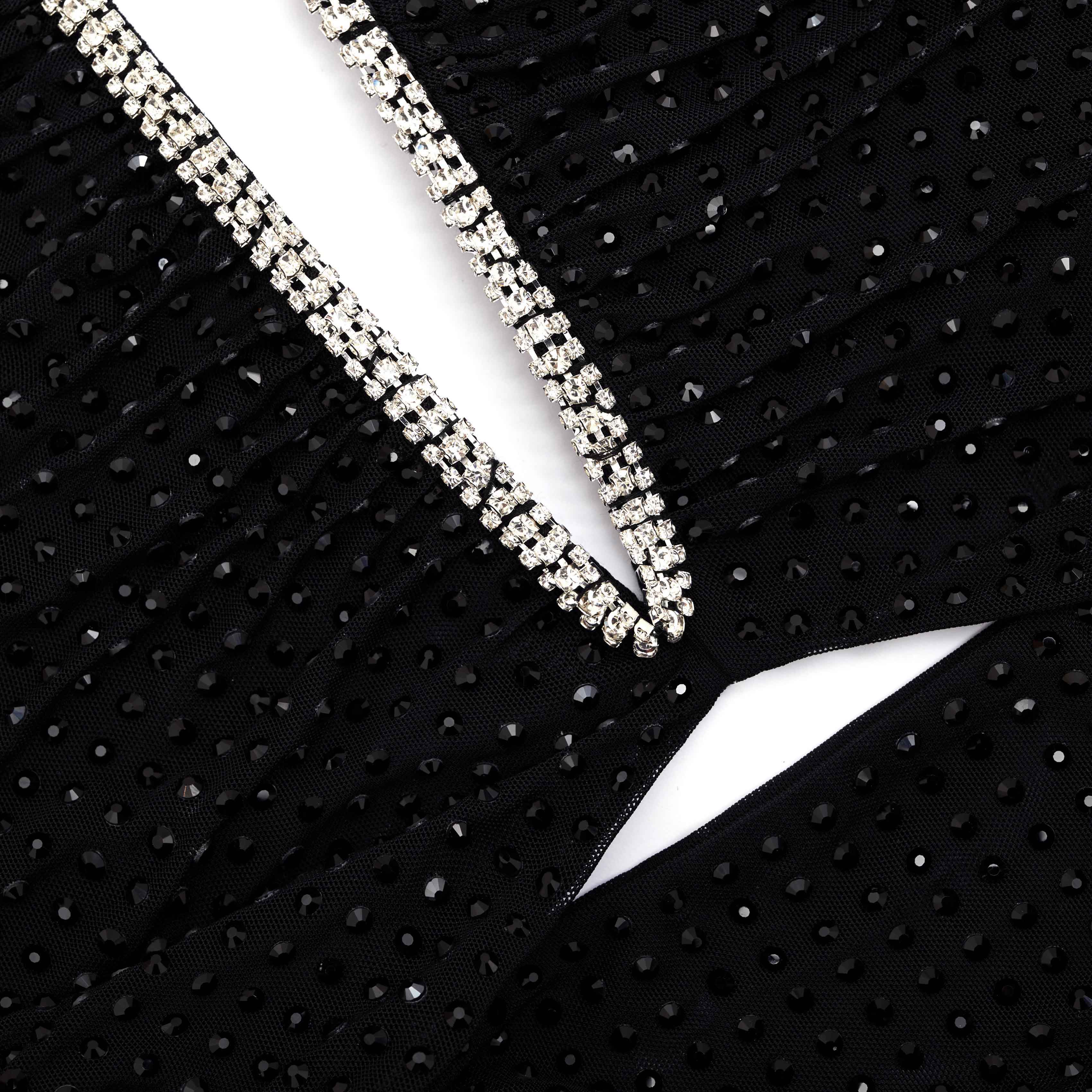 Black Jersey Rhinestone Top - Image 5