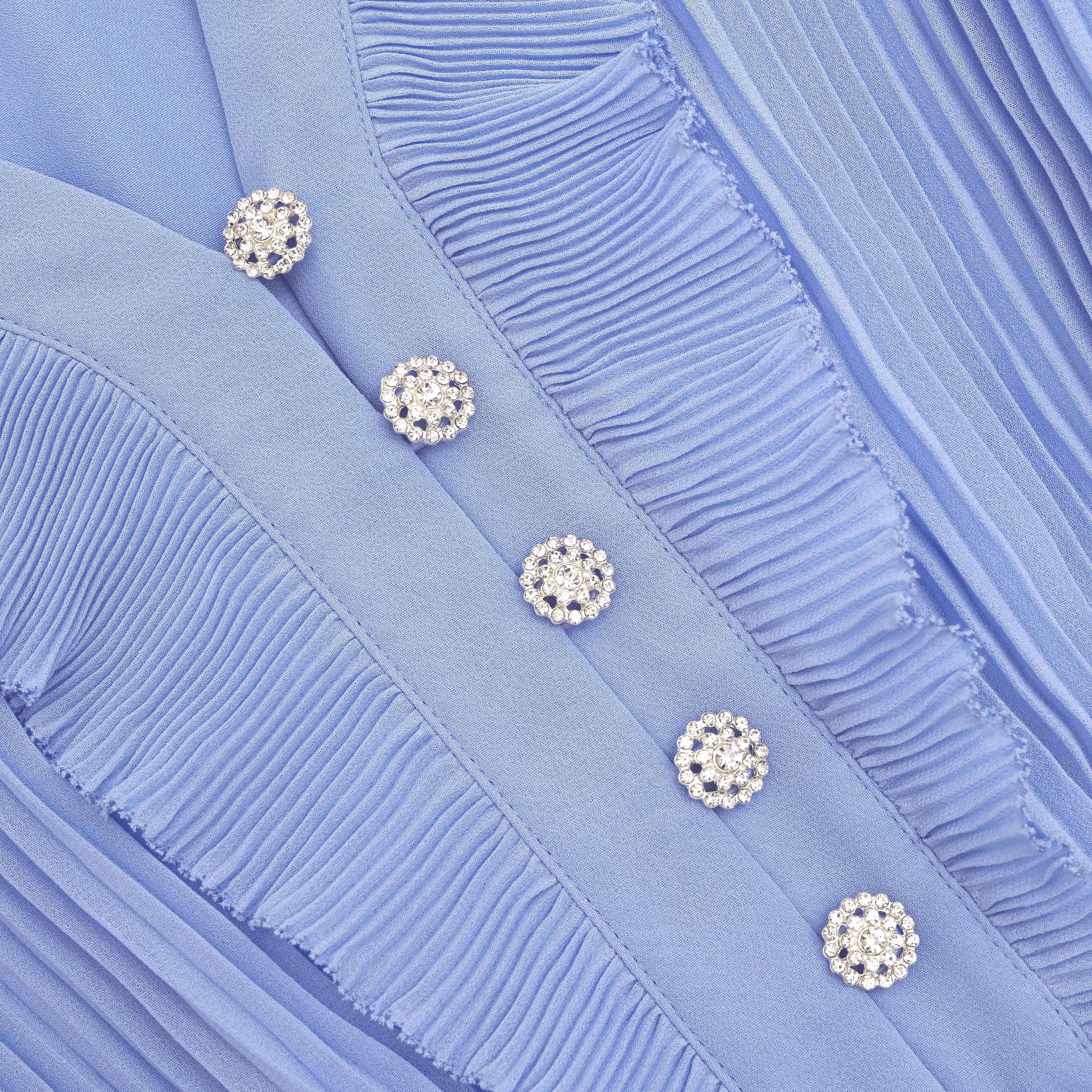 Blue Chiffon Maxi Dress - Image 5