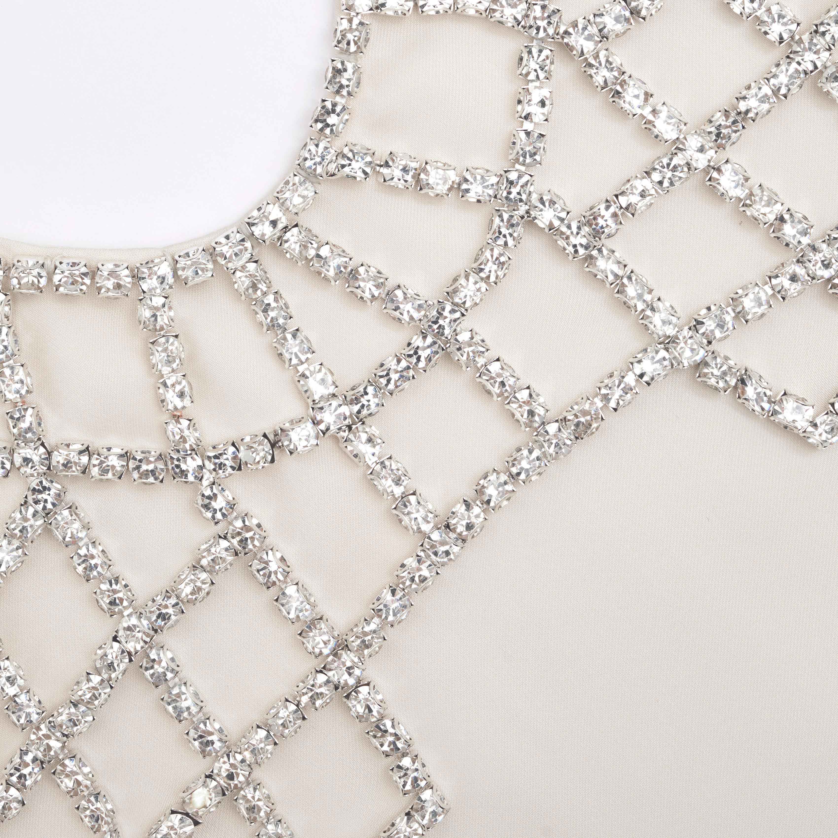 Cream Satin Diamante Bralette Top - Image 5