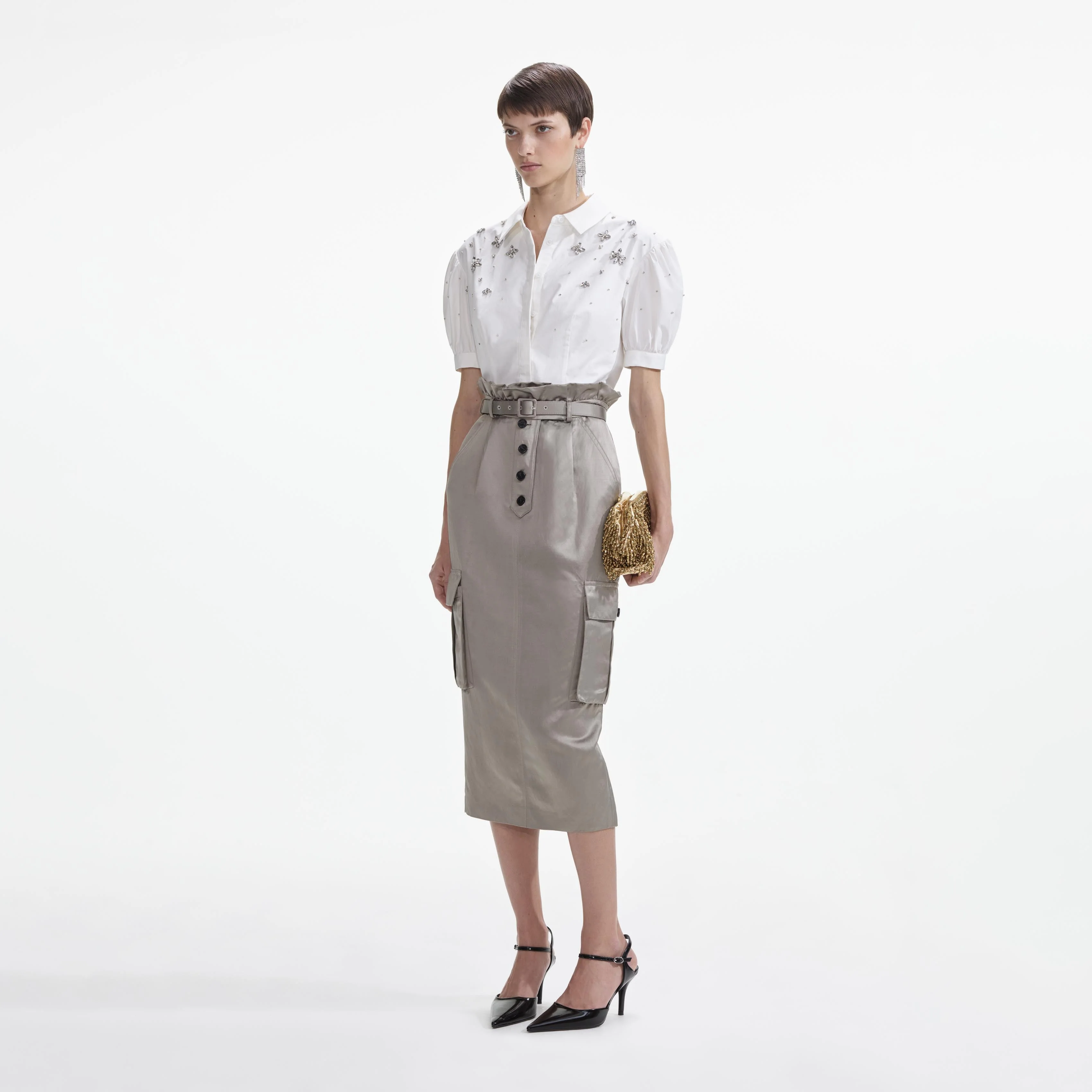 White Cotton Embellished Top - Image 5
