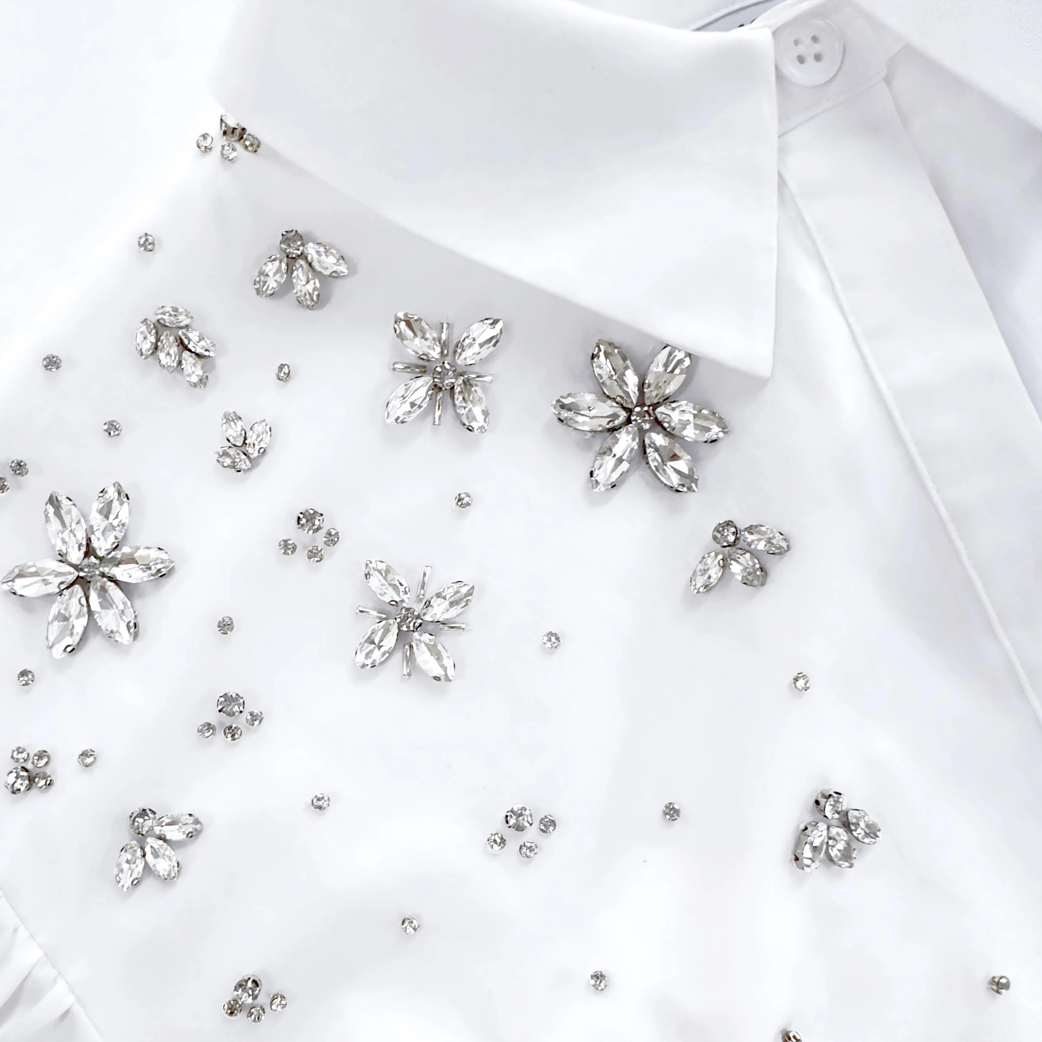 White Cotton Embellished Top - Image 6
