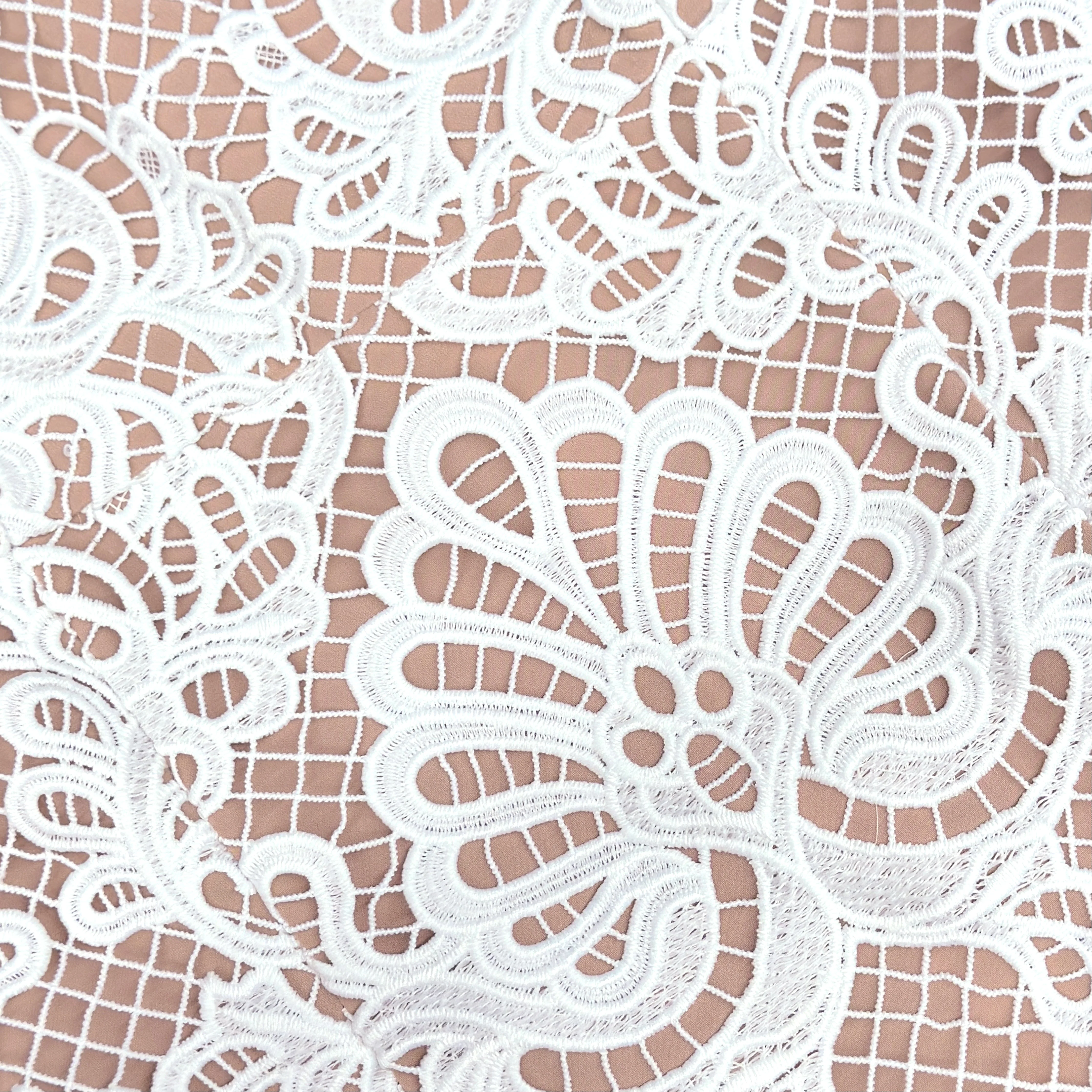 White Guipure Lace Mini Dress - Image 5