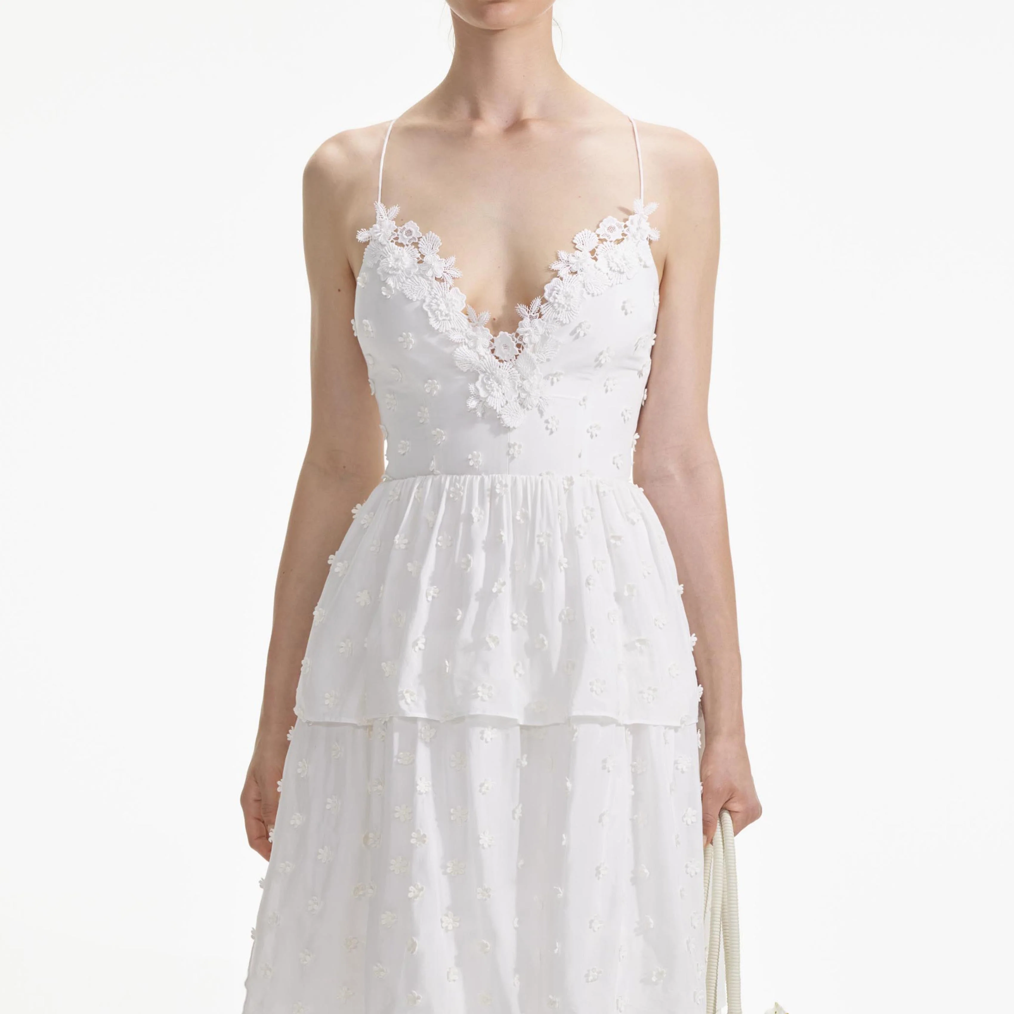 White Tie Back Midi Dress - Image 4