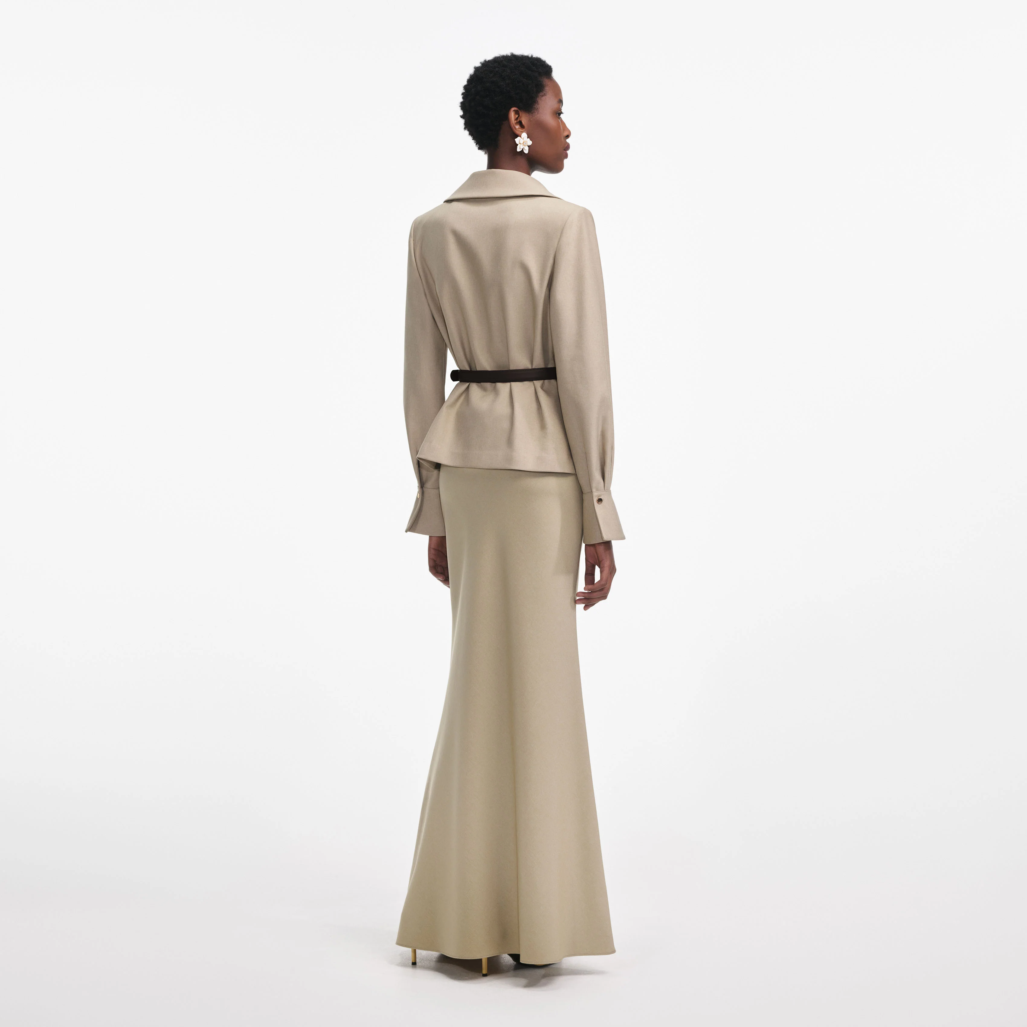 Beige Twill Maxi Dress - Image 3