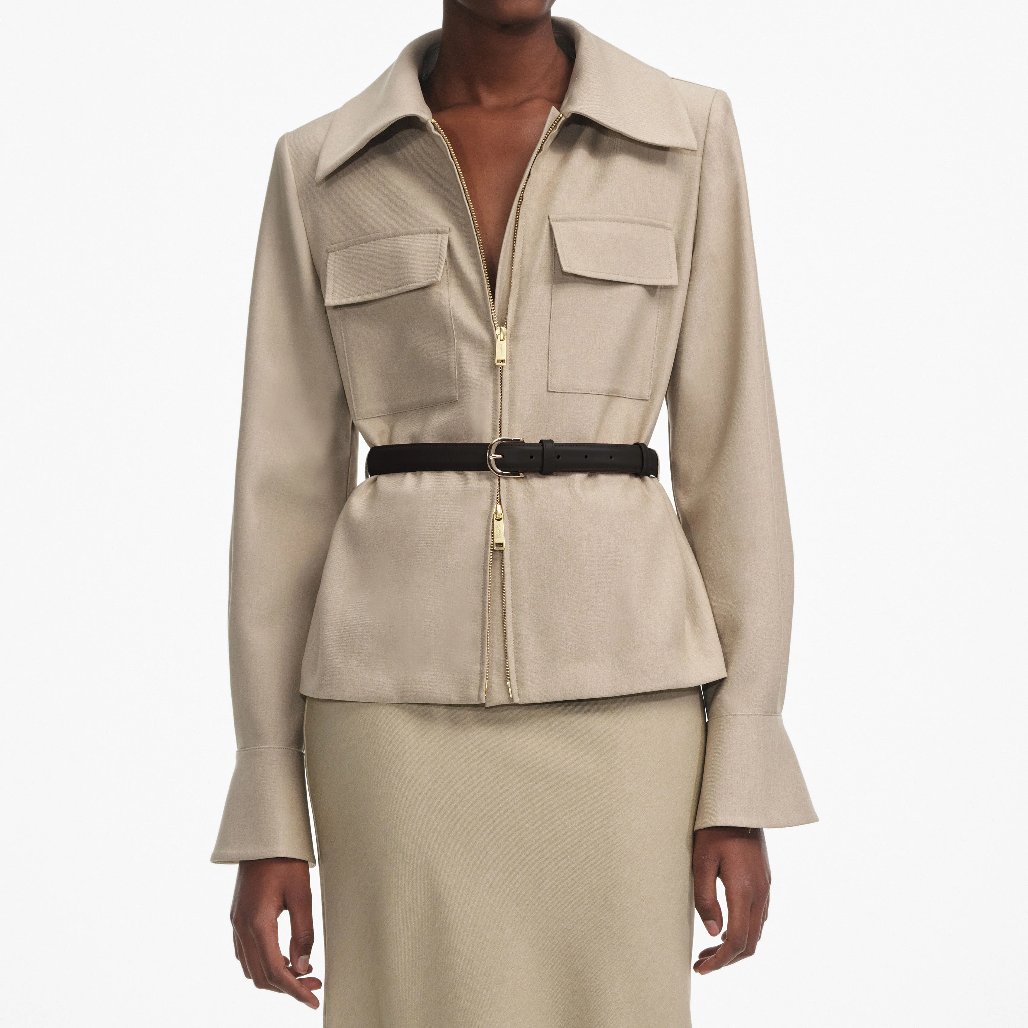 Beige Twill Maxi Dress - Image 4