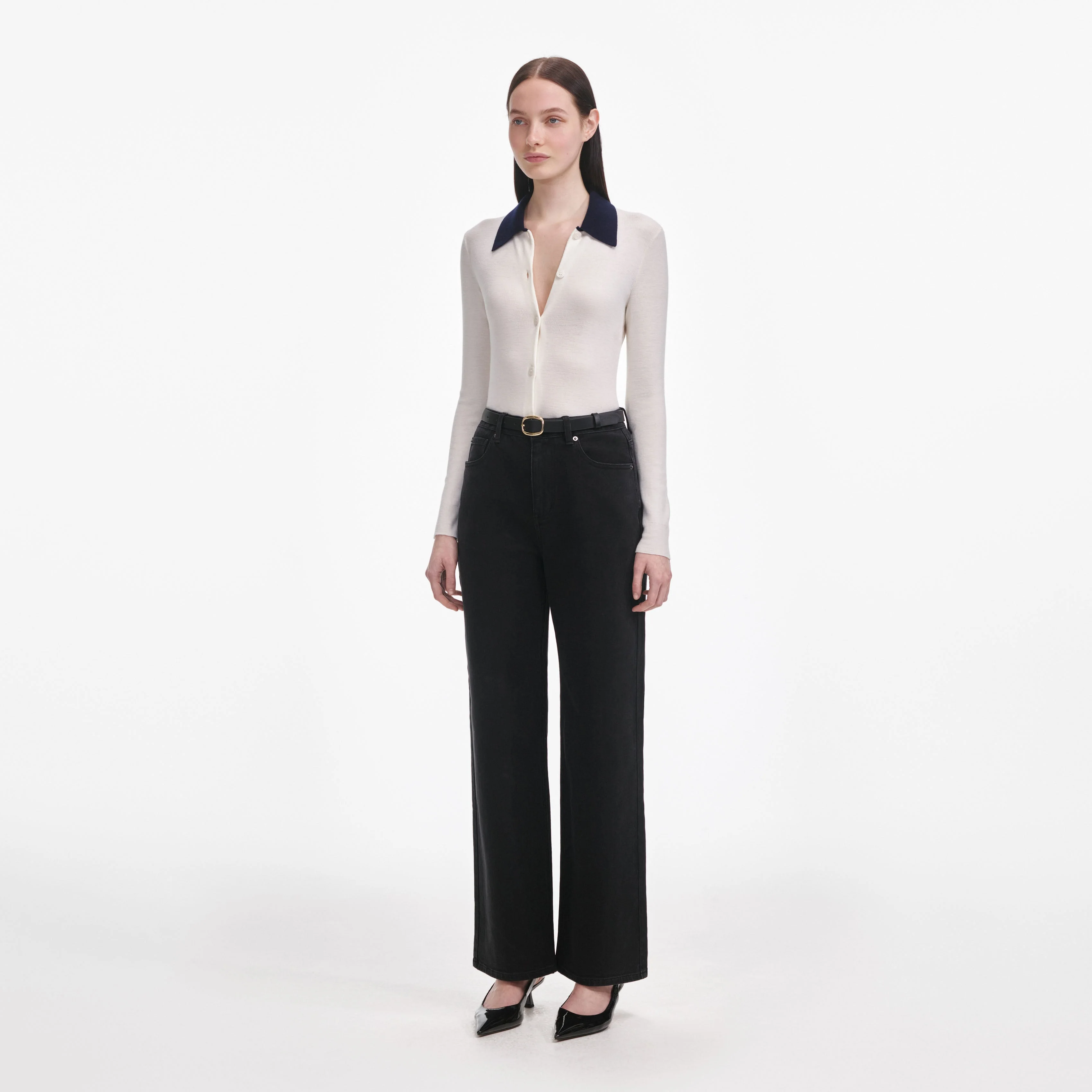 Black Straight Leg Jeans - Image 2